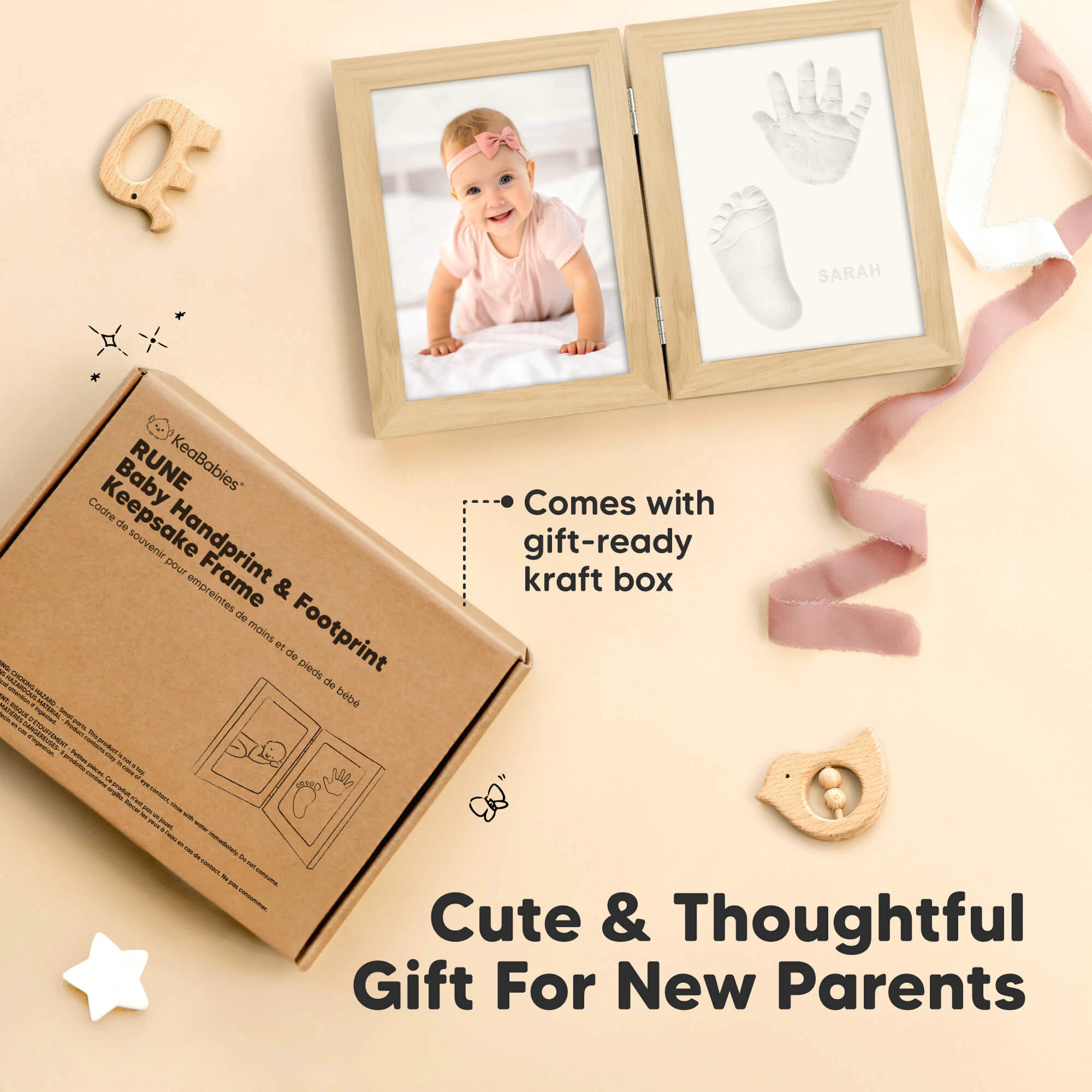 KeaBabies Rune Hand & Footprint Keepsake Frame