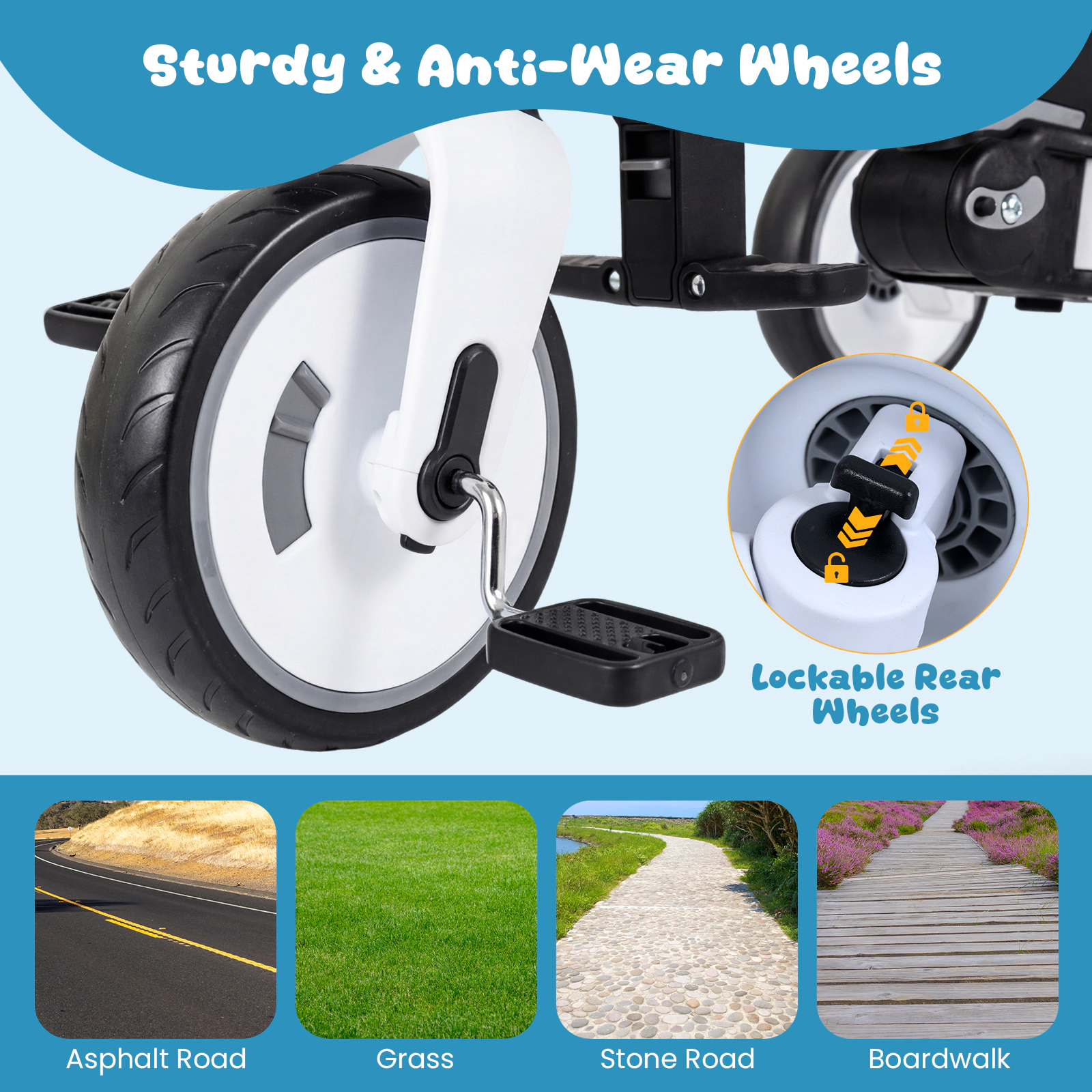 8-in-1 Folding Kids Tricycle and Balance Bike for Toddlers to 6 Years Removable Canopy Push Handle Rotating Seat Gray