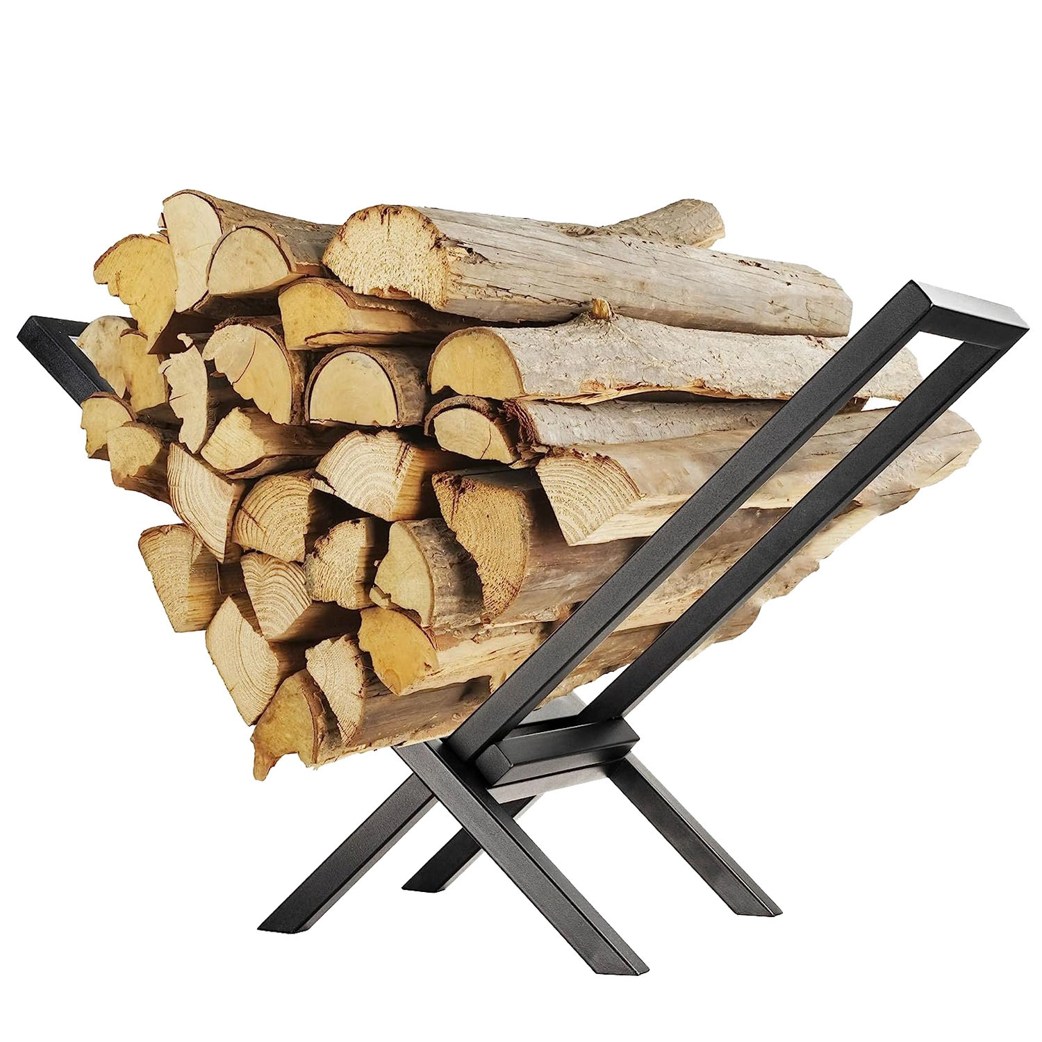 GBruno X-Shape Steel Firewood Log Rack