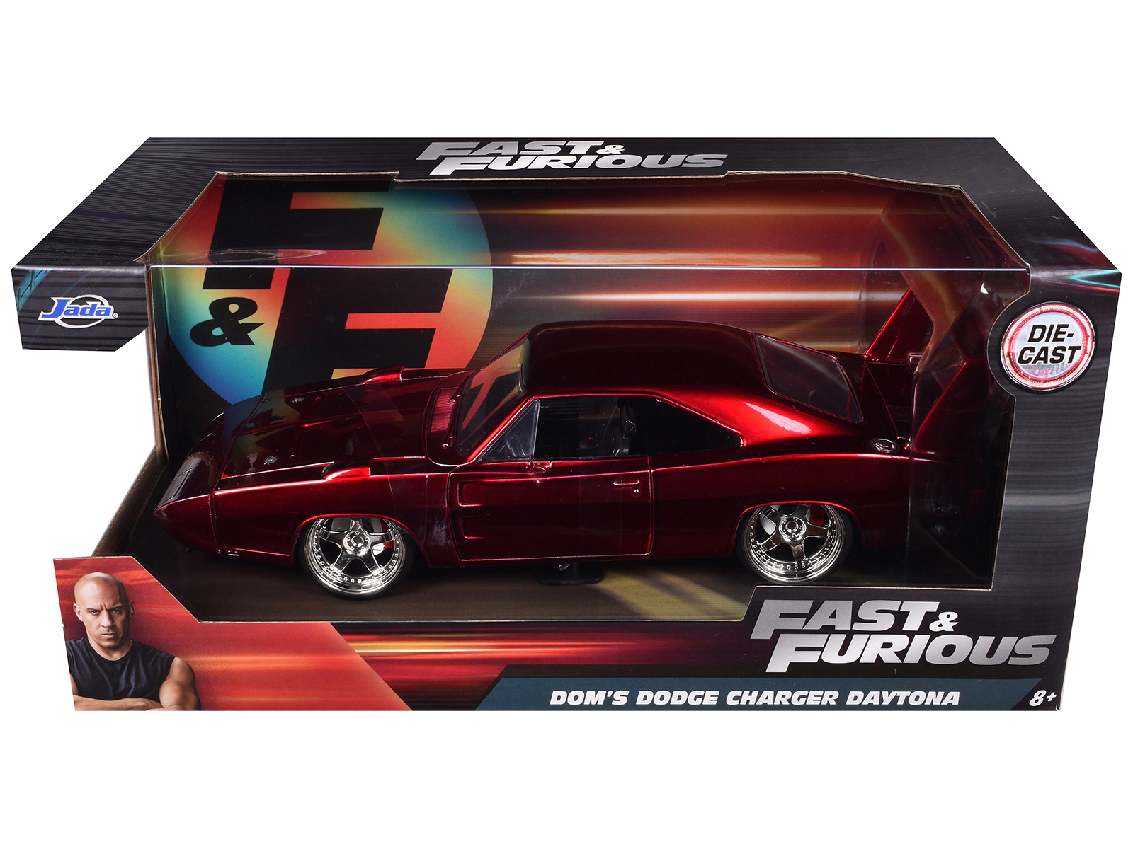 Jada 1969 Dodge Charger Daytona Red "Fast & Furious 7" (2015) Movie 1/24 Diecast Model Car by Jada