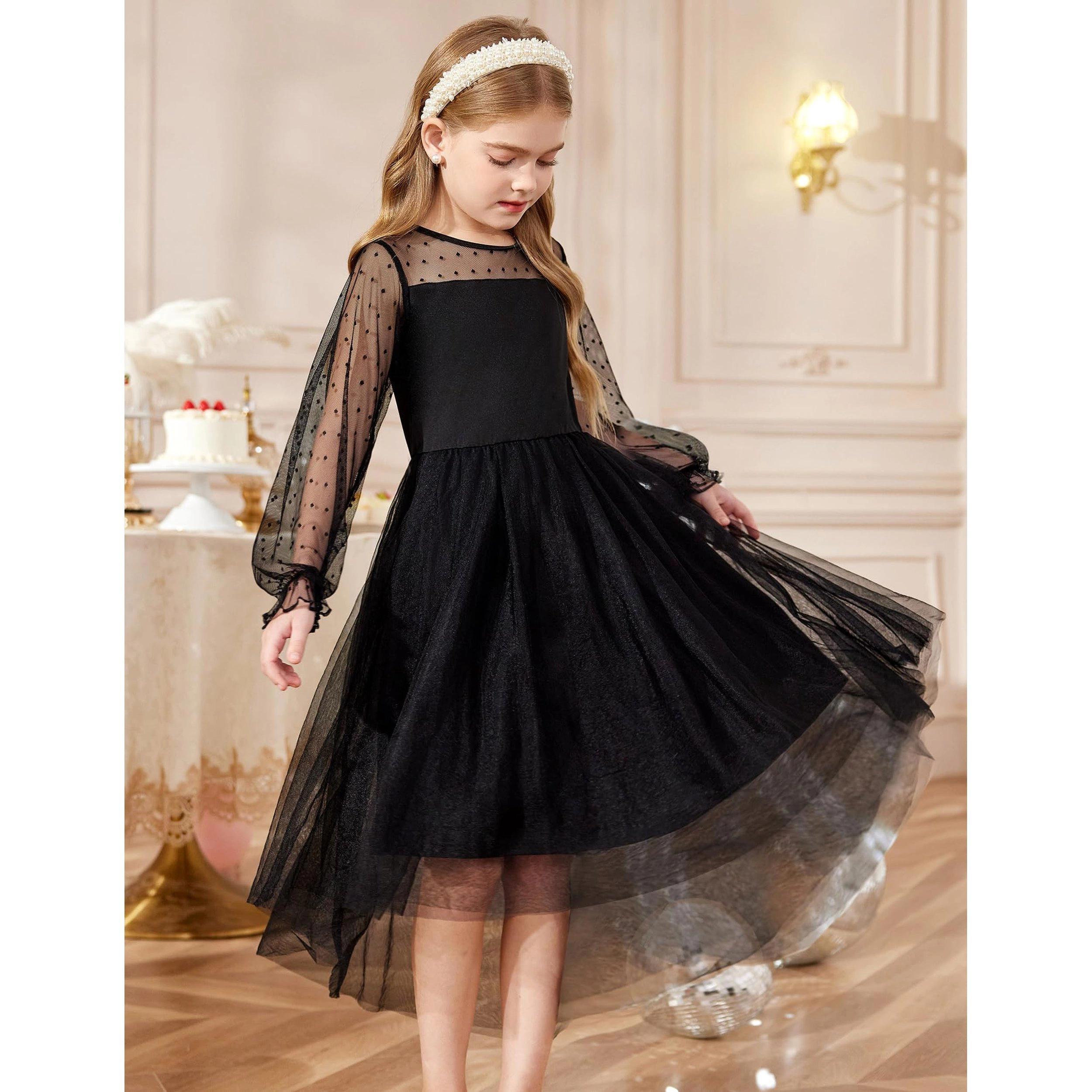 Arshiner Girls Formal Dresses Fall Long Sleeve Daddy Daughter Dance Dress Tween