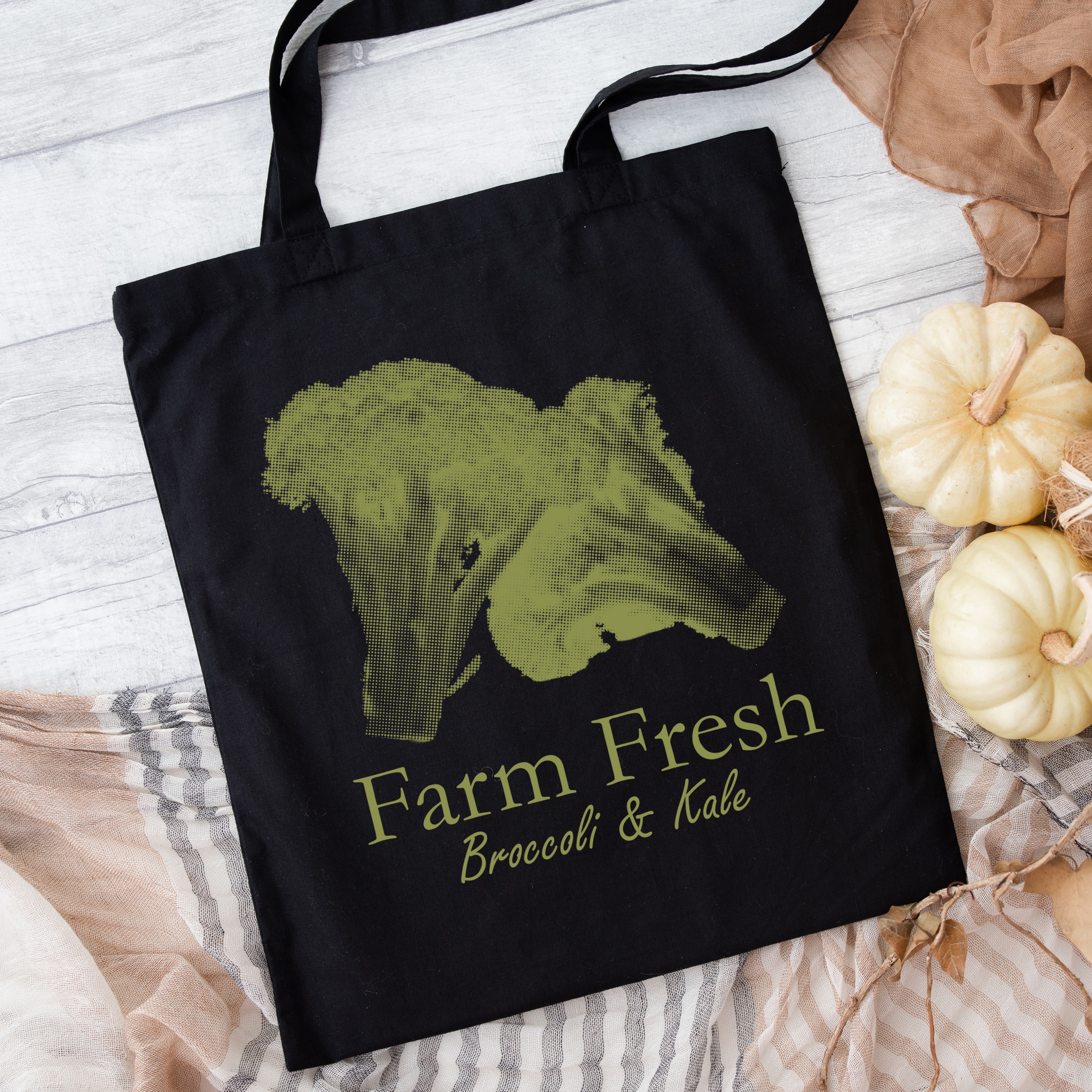 Simply Sage Market - Canvas Tote Farm Fresh Broccoli and Kale