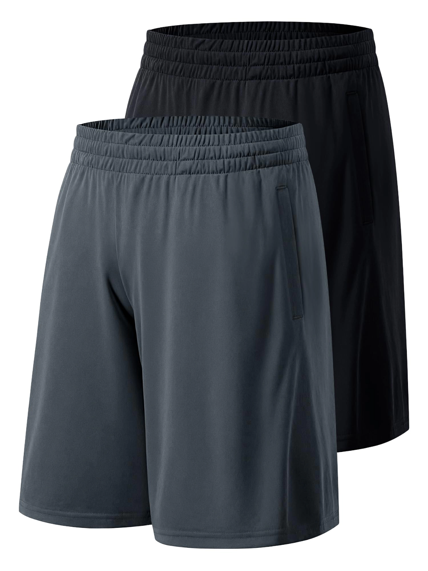 PIGFDK Men's Athletic Workout Shorts Soft Breathable Quick Dry Pockets Elastic Waist