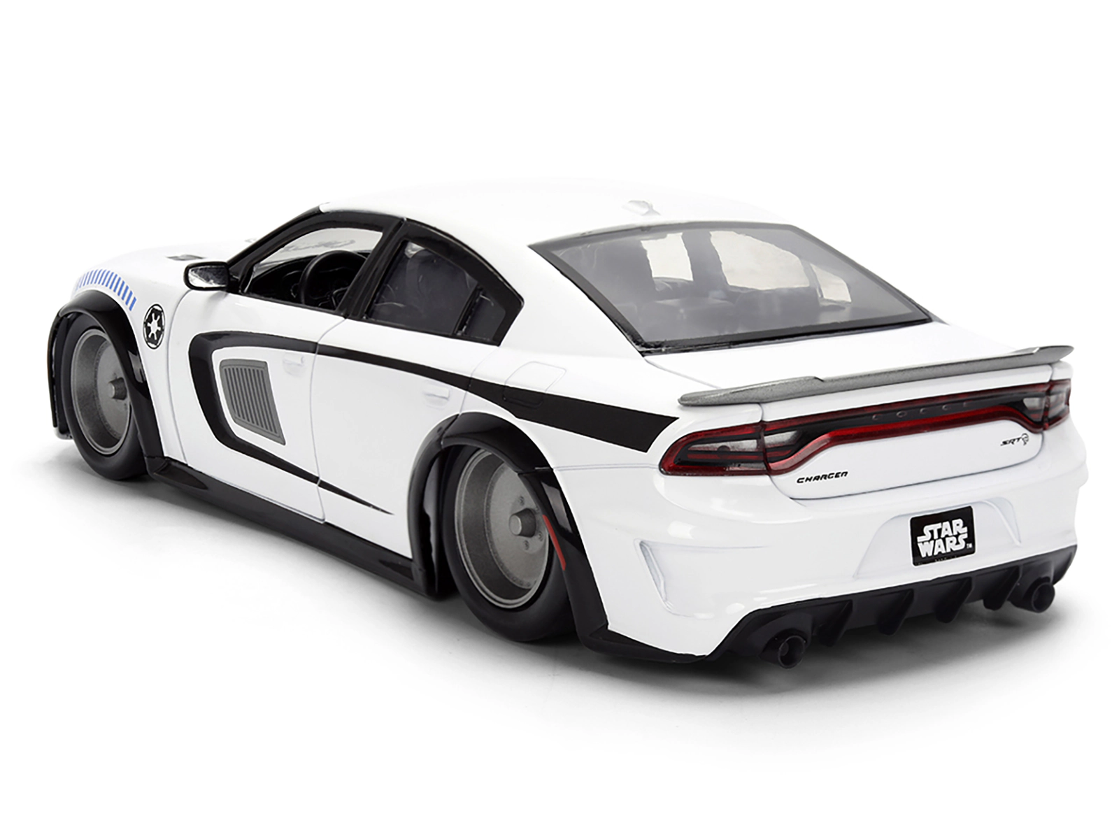 Jada 2021 Dodge Charger SRT Hellcat White with Graphics and Stormtrooper Figure "Star Wars" Franchise