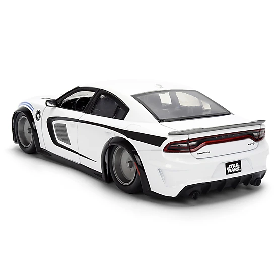 Jada Collectible 2021 Dodge Charger Srt Hellcat White With Graphics And Stormtrooper Figure "Star Wars" Franchise