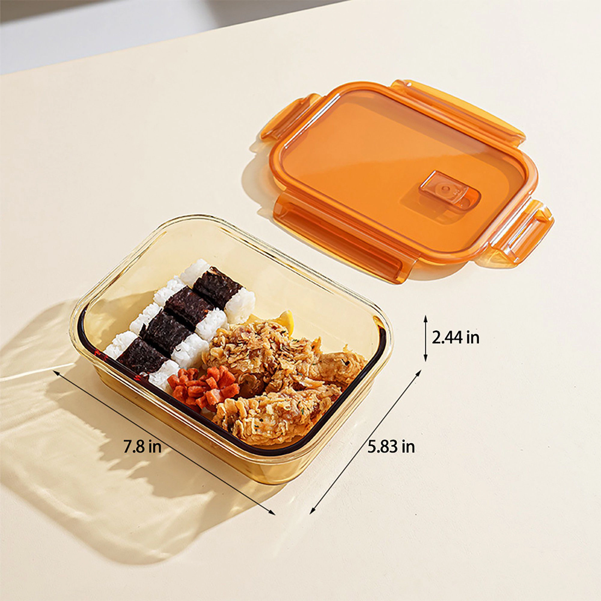 Alilang Women Divided Food Storage Container with Snap Lid and Sauce Compartment