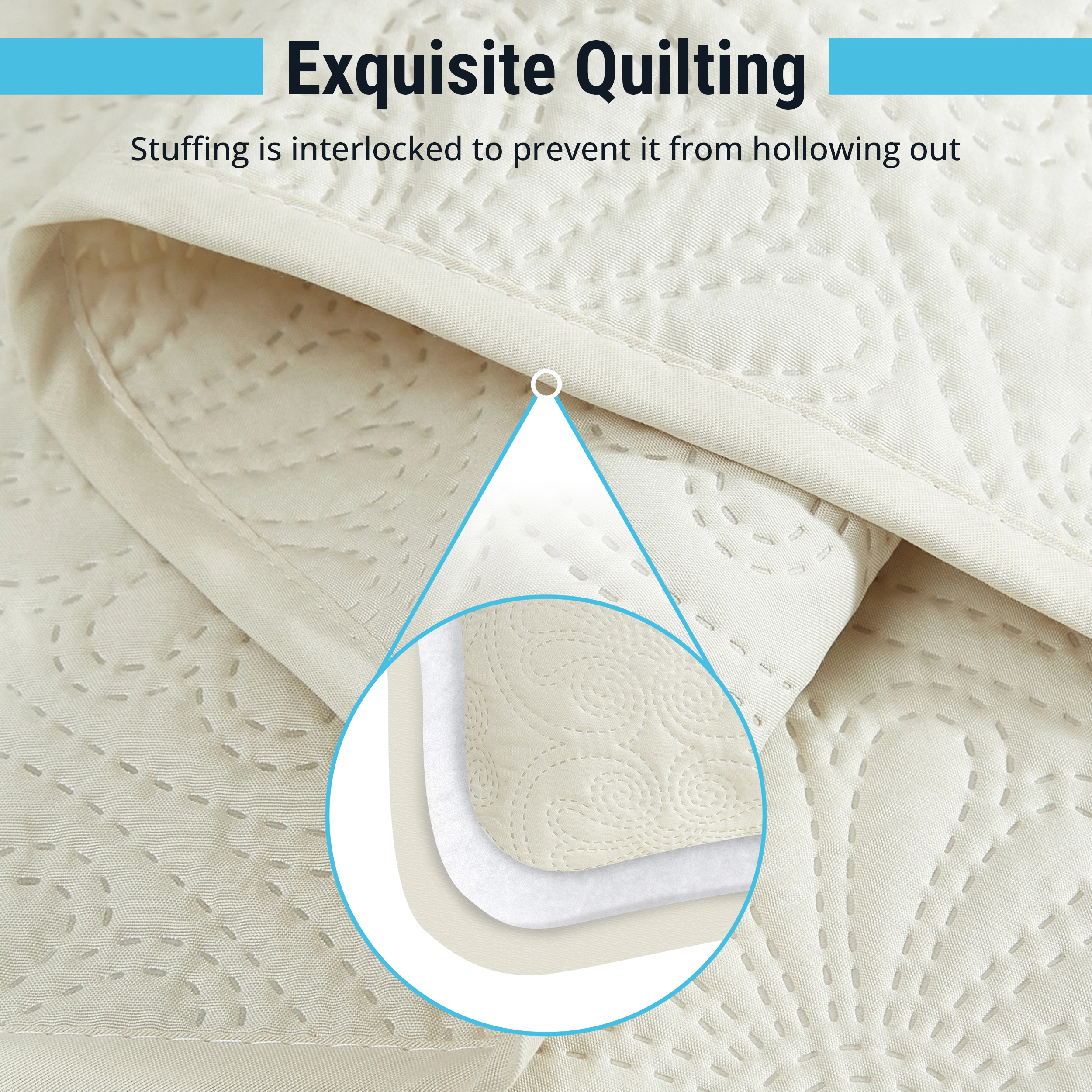 HLC.ME Benji - 3 Piece  Quilt Set, Lightweight Bedspread Coverlet Set