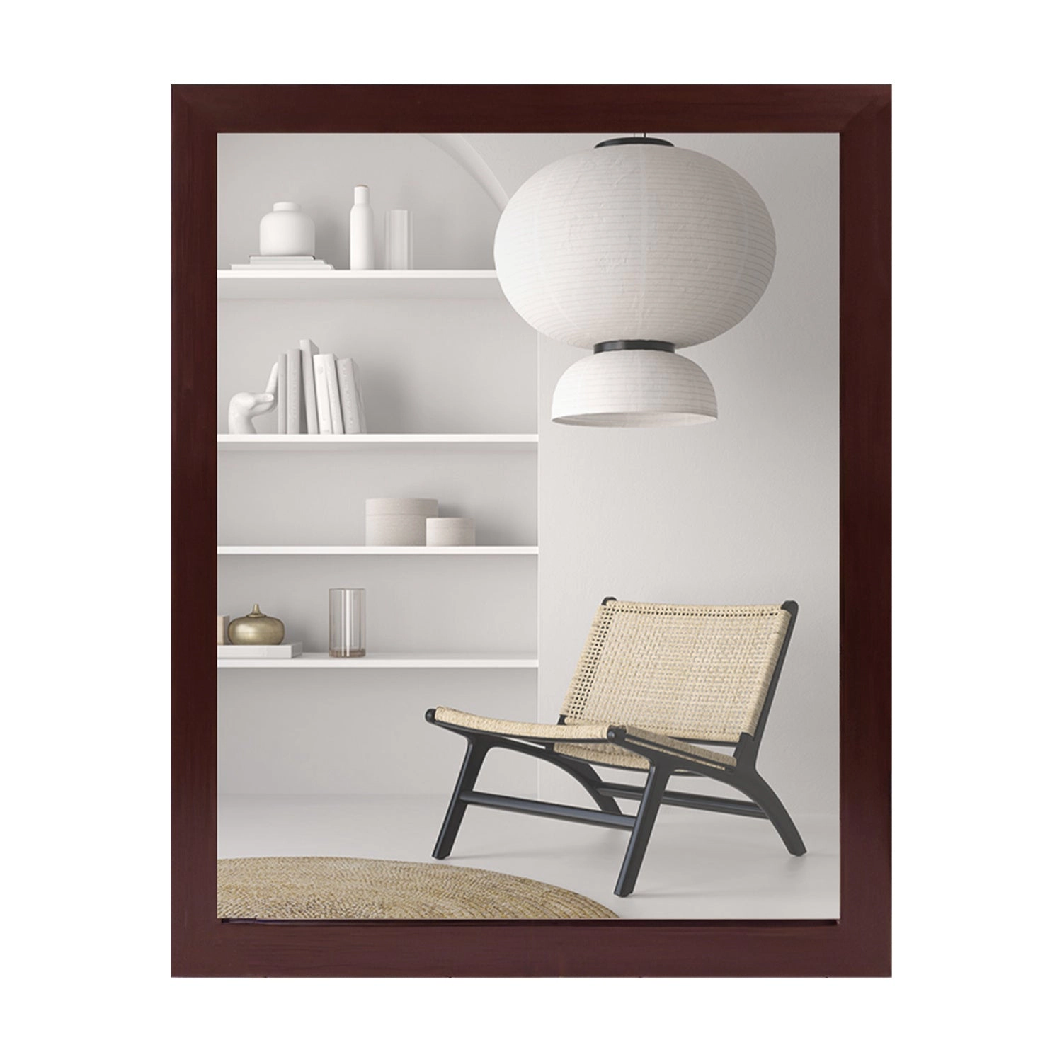 GBruno Wood-Like Frame 40 Cm Rectangle Wall Mirror