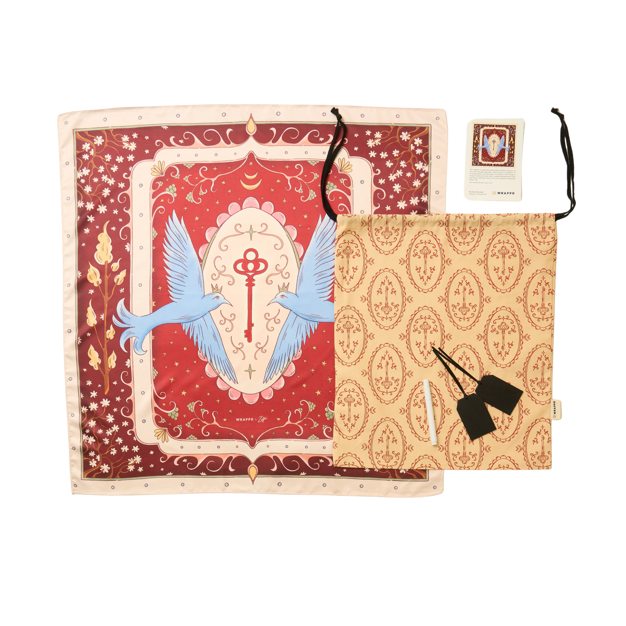 WRAPPR Reusable Fabric Gift Wrap Set with Gift Bag