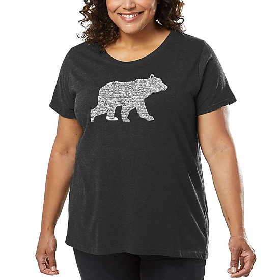 LA Pop Art Women's Plus Size Word Art T-Shirt - Mama Bear