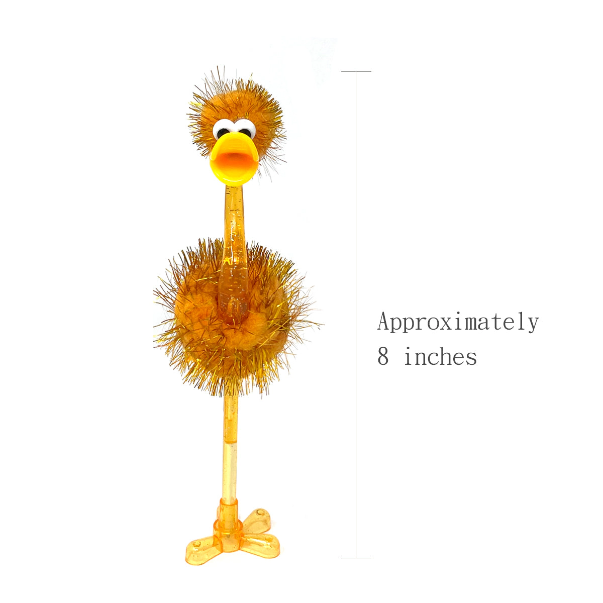 Wrapables Ostrich Ballpoint Pens, Novelty Office Pens and Party Favors, Set of 6
