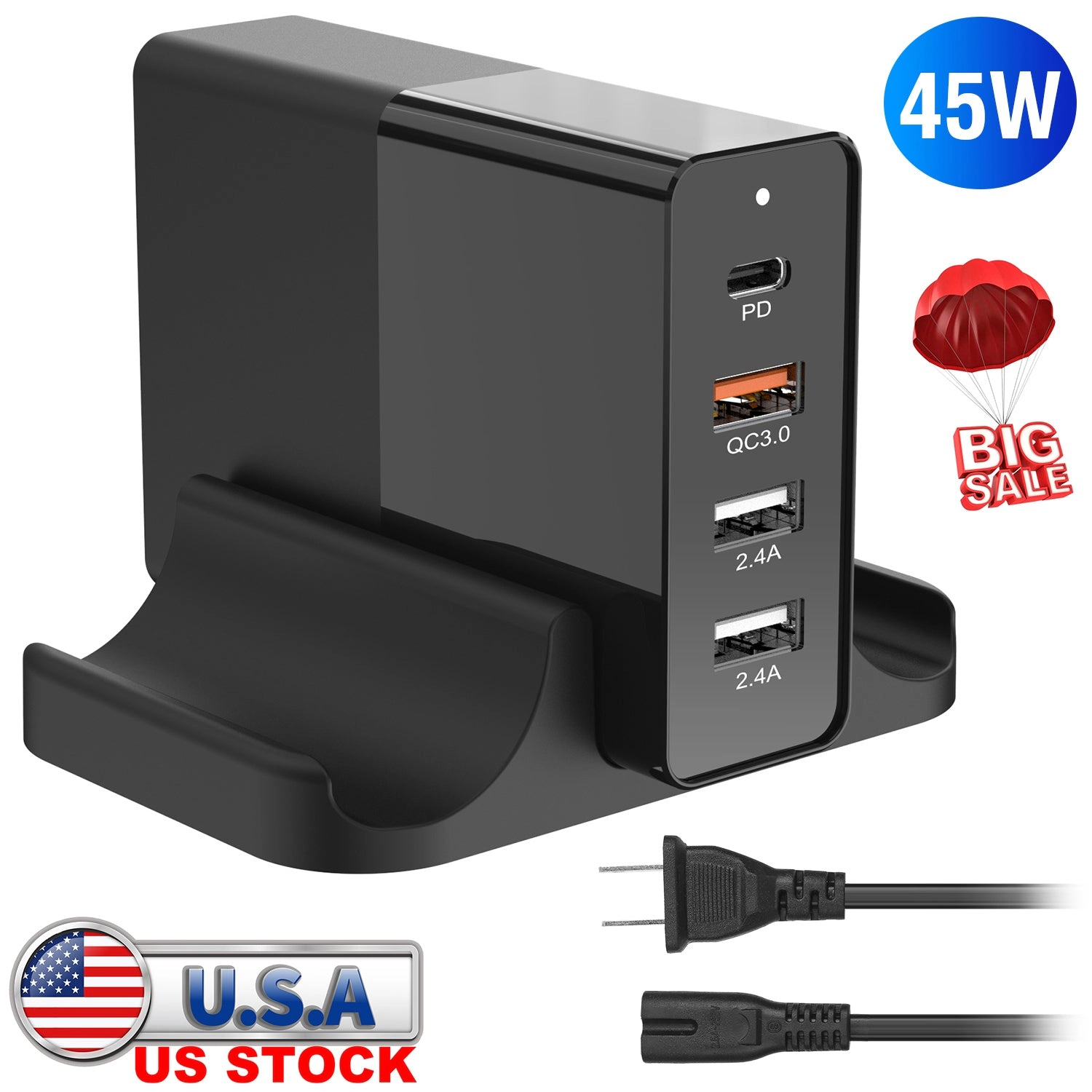 GBruno 6-Port 45W Fast Charging Station