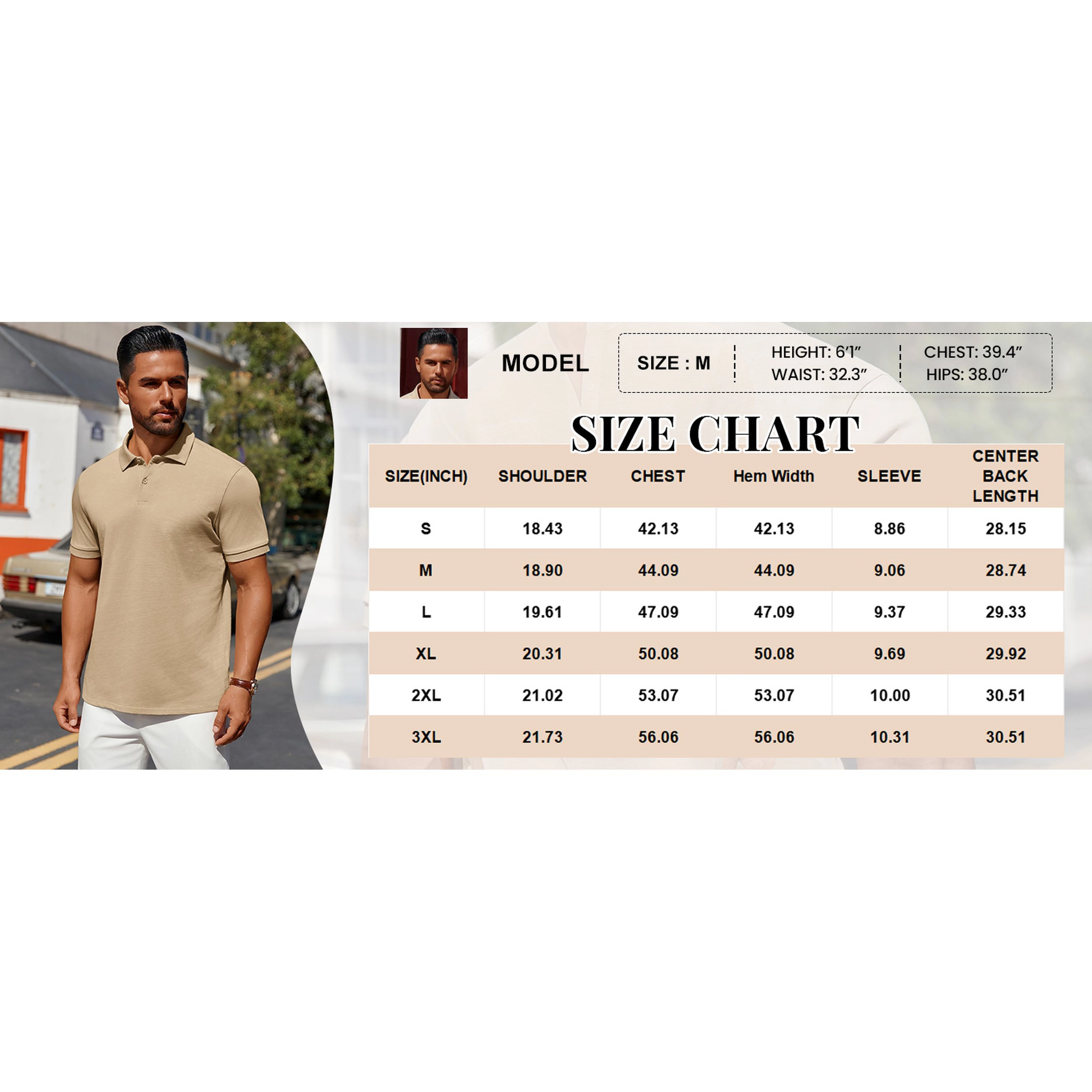 COOFANDY Men's Regular Fit Short Sleeve Collar Neck Polo Shirt