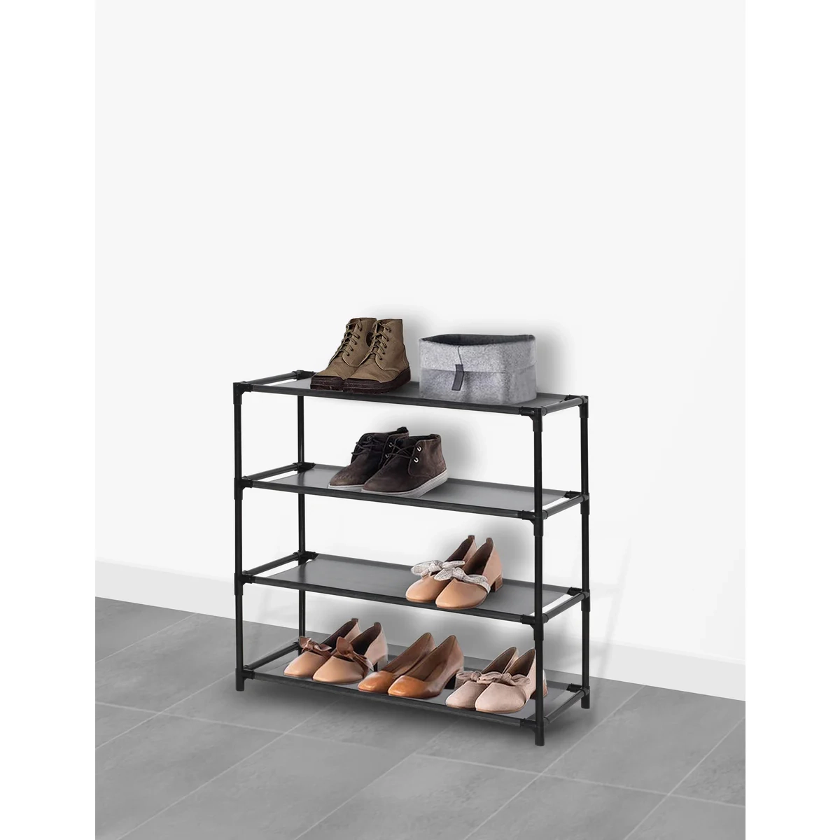 J&V TEXTILES 4-Tier Shoe Storage Organizer Rack