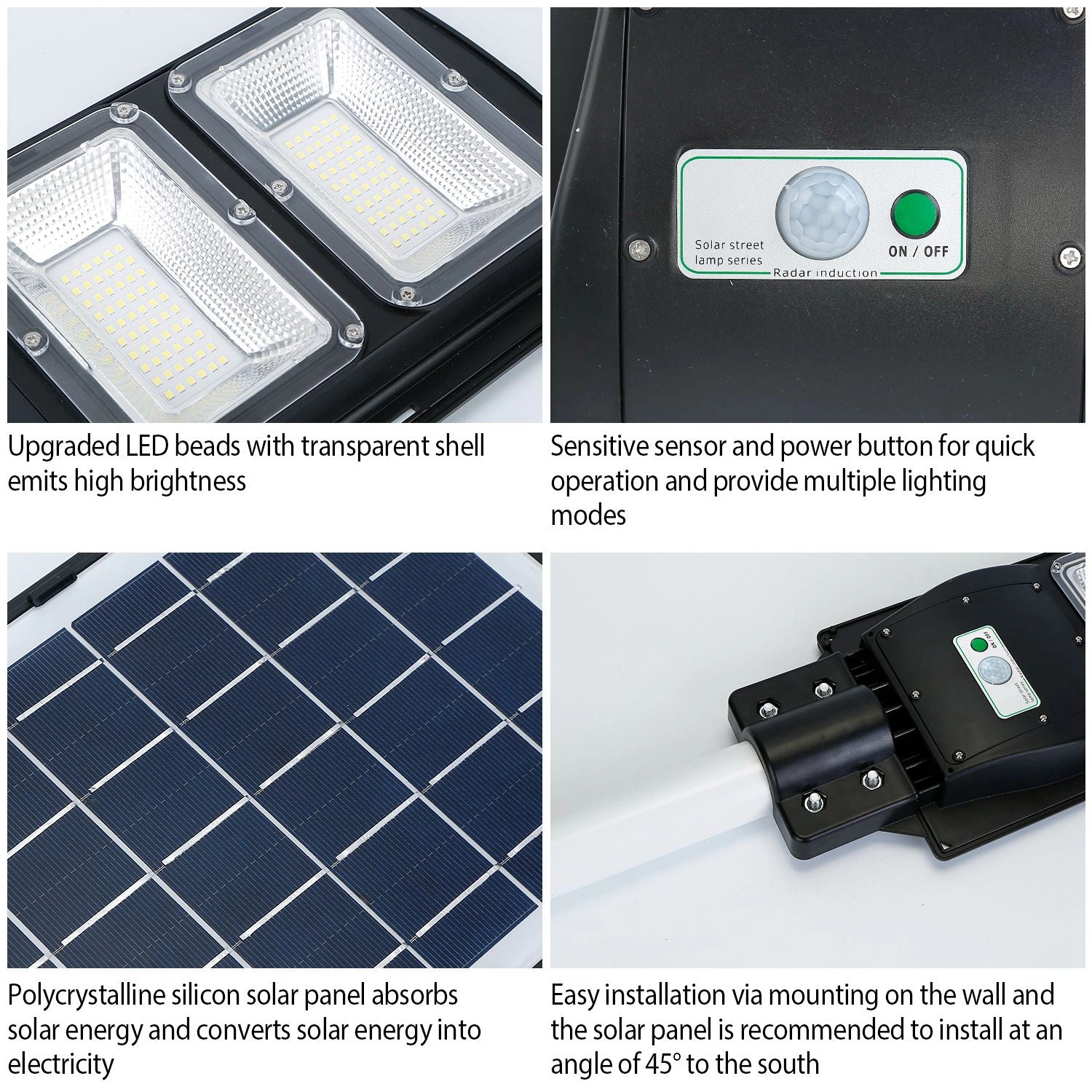 GBruno 90W Solar Street Light With Radar Sensor