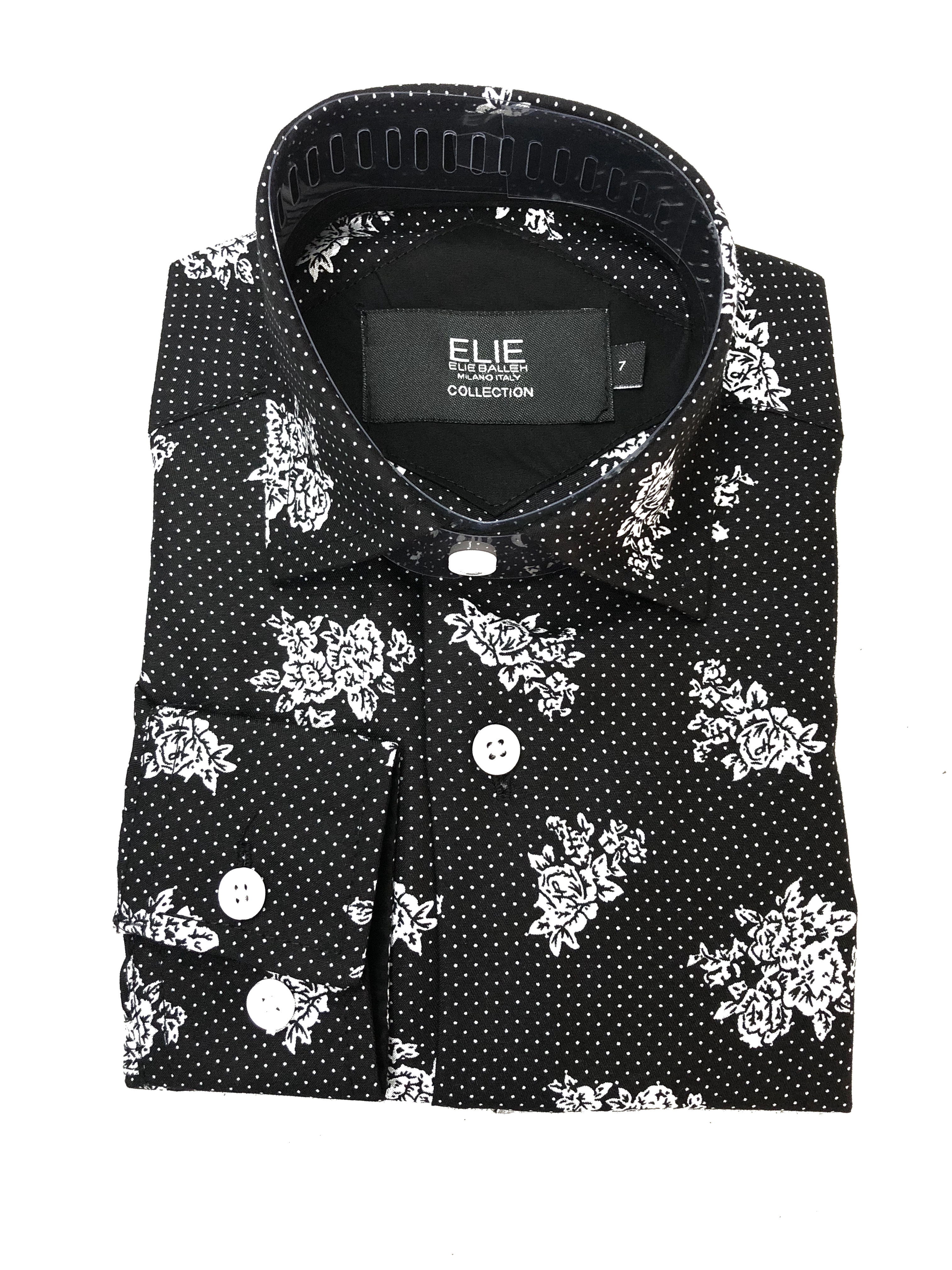Elie Balleh Boys Slim Fit Floral Button-Down Shirt