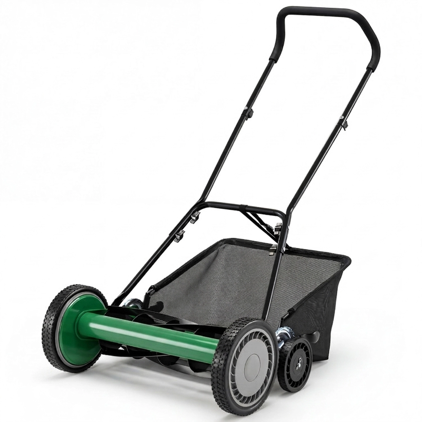 SUGIFT 18-in Cutting Width Push Reel Lawn Mower 4-Position Adjustable with Removable Grass Catcher Green
