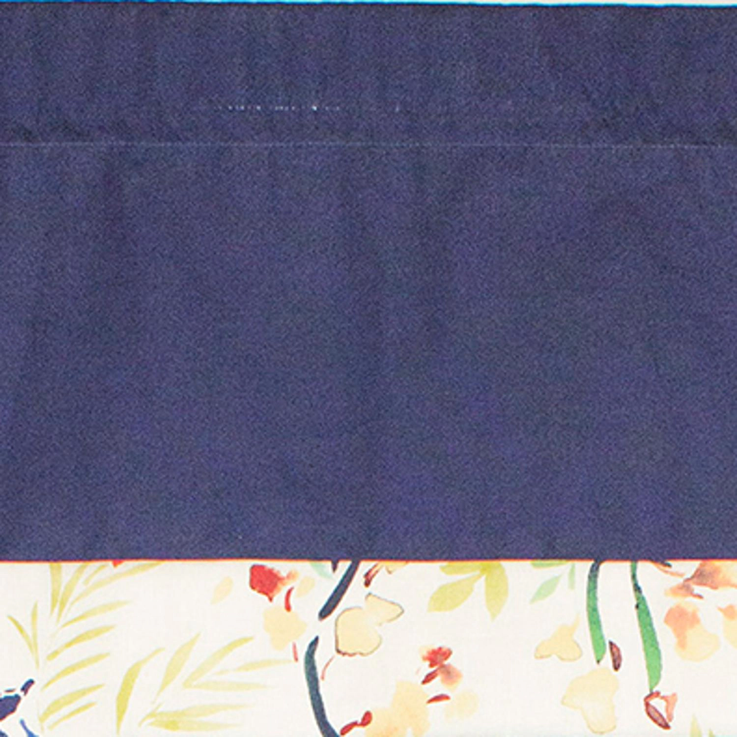 RLF Home Tail Feather Banded 100% Cotton with Fully Lined 3" Rod Pocket Valnance for Windows 50" x 15" Navy