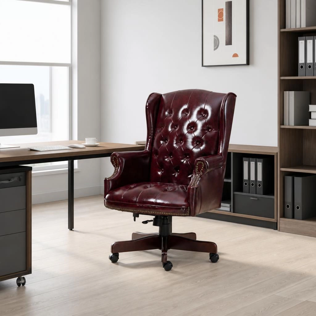 GOODSILO Ergonomic Adjustable PU Upholstered Office Chair
