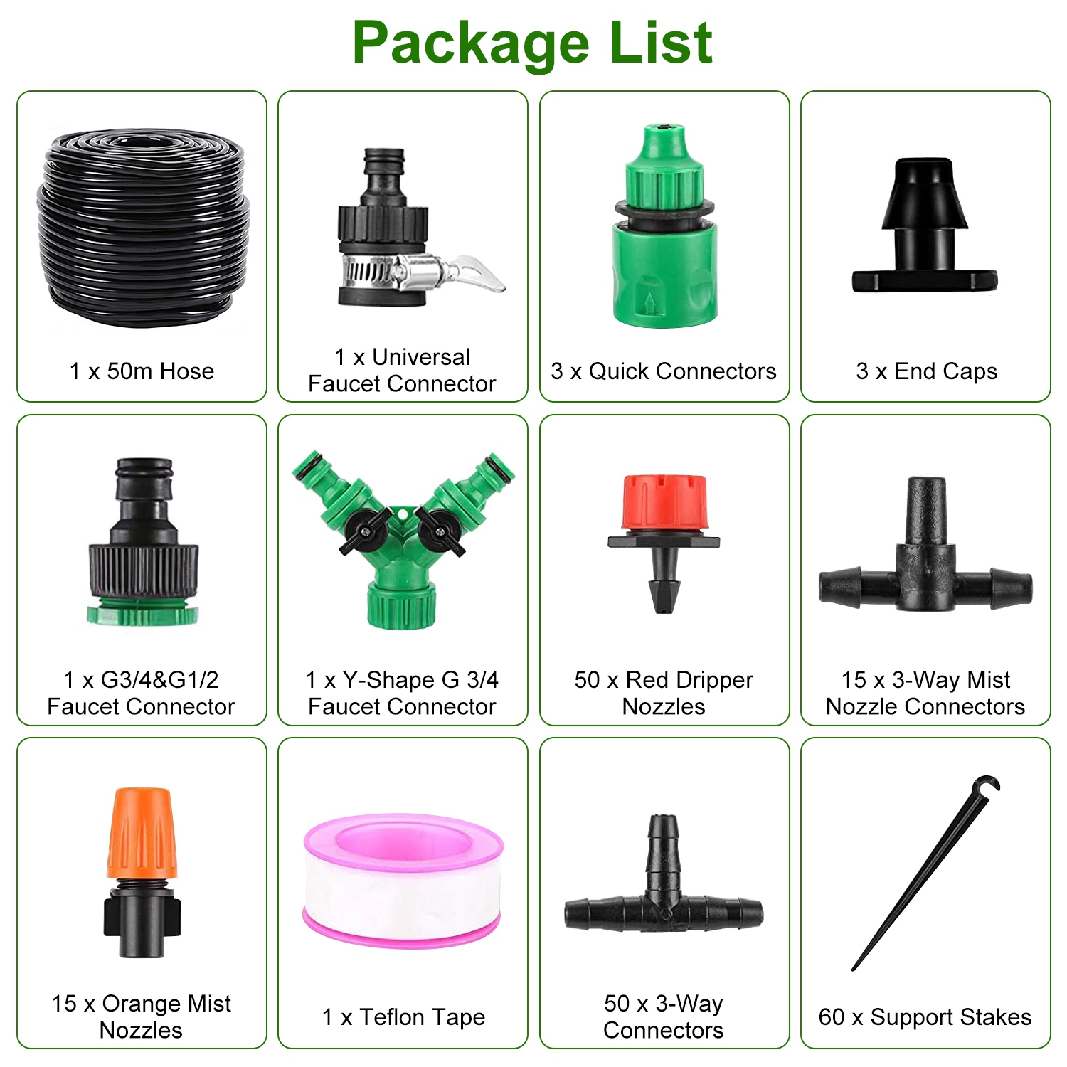 GBruno 164ft Drip Irrigation System Kit