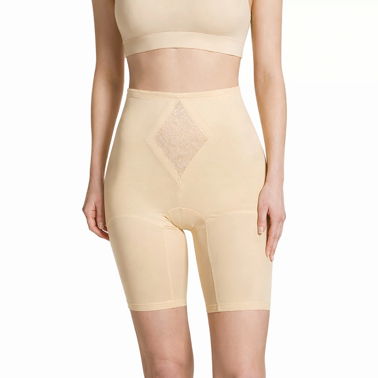 Rago Waistline Tummy Control Thigh Slimmer | Satin & Smooth Fabric Medium to Firm Support Style 6205
