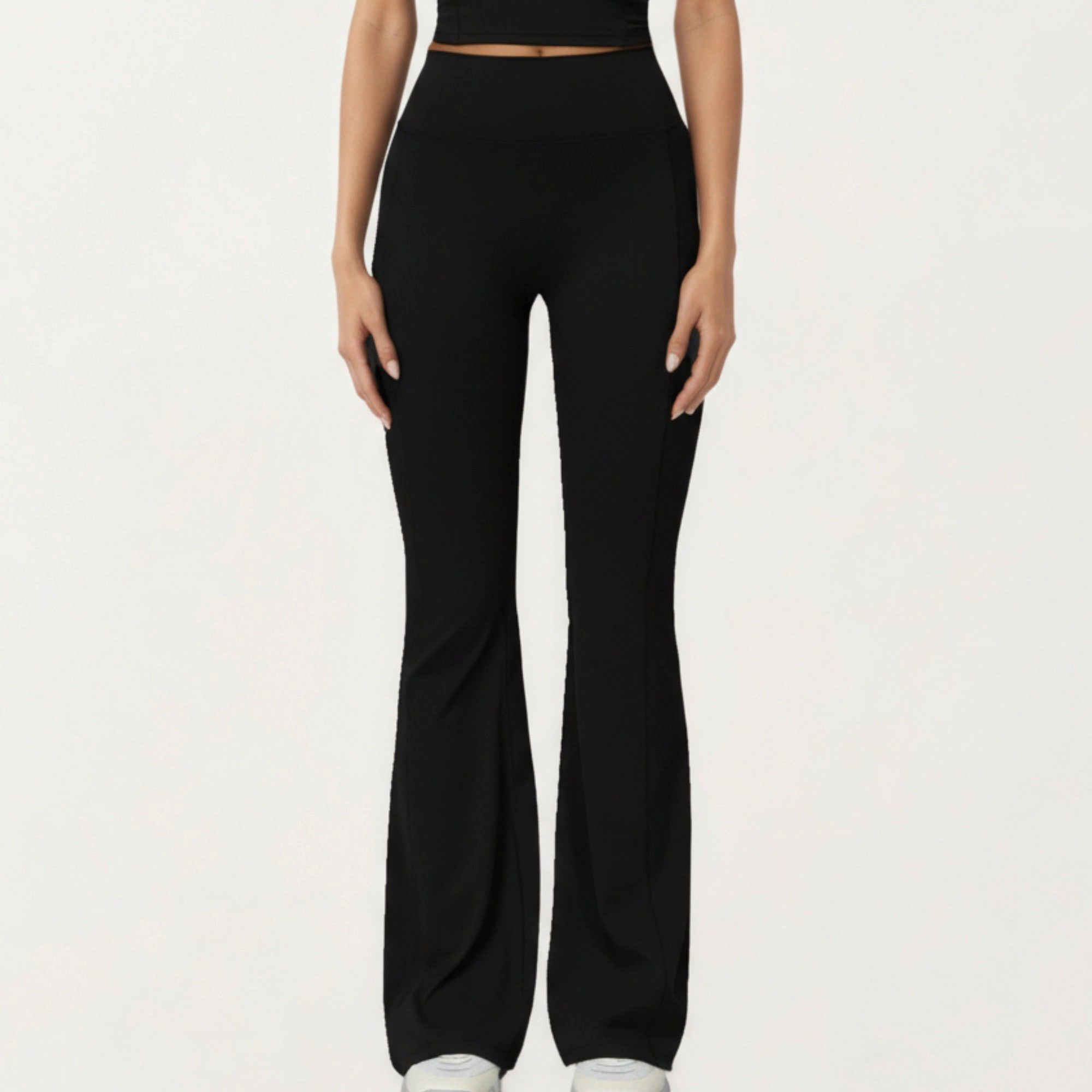 Anna-Kaci Active Women's High Waist Flare Leg Athletic Pants with Smooth Stretch Fabric and Contoured Supportive Fit
