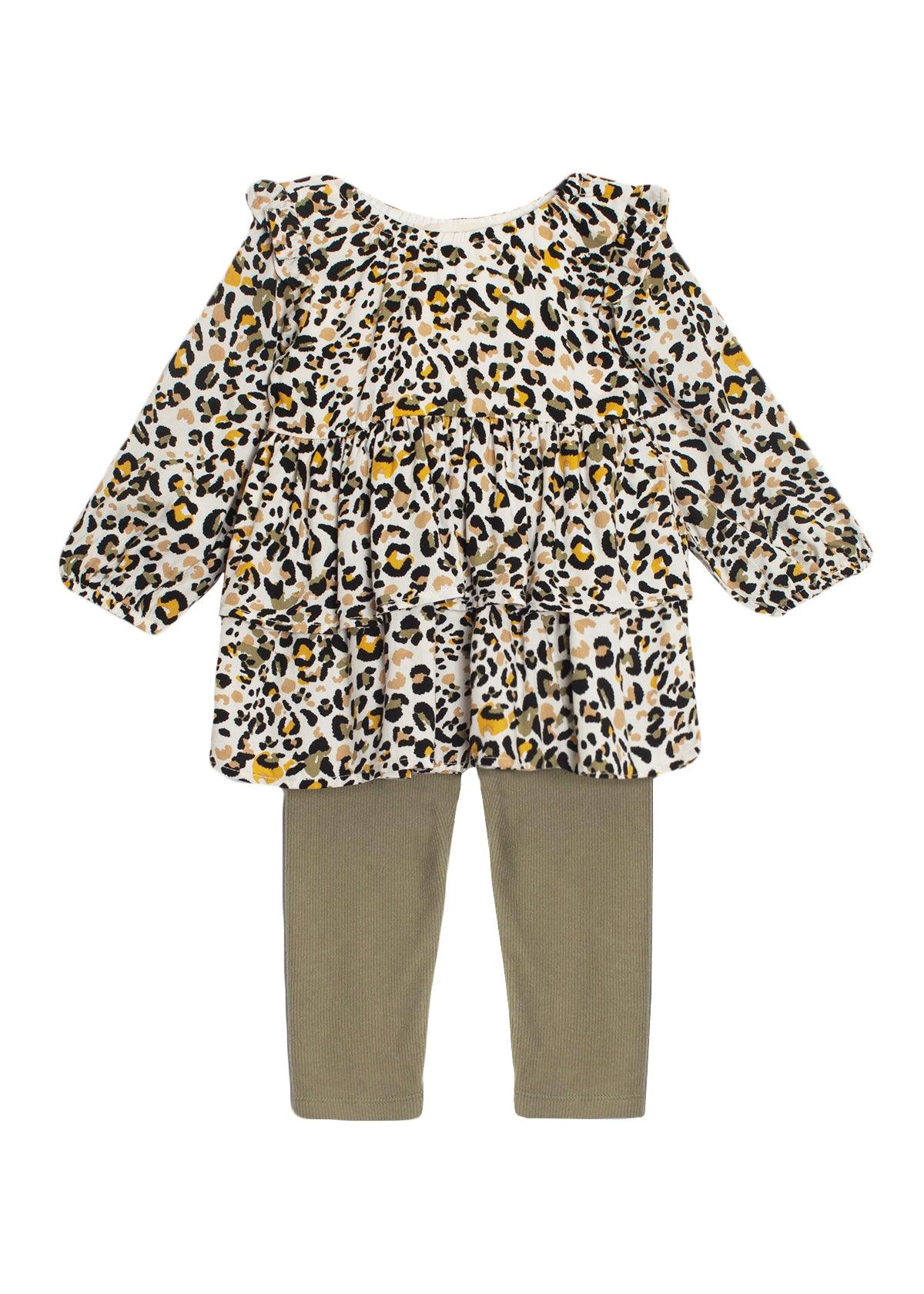 Mabel and Honey Piper Rayon Ruffle Top Knit Leggings 2-Piece Set