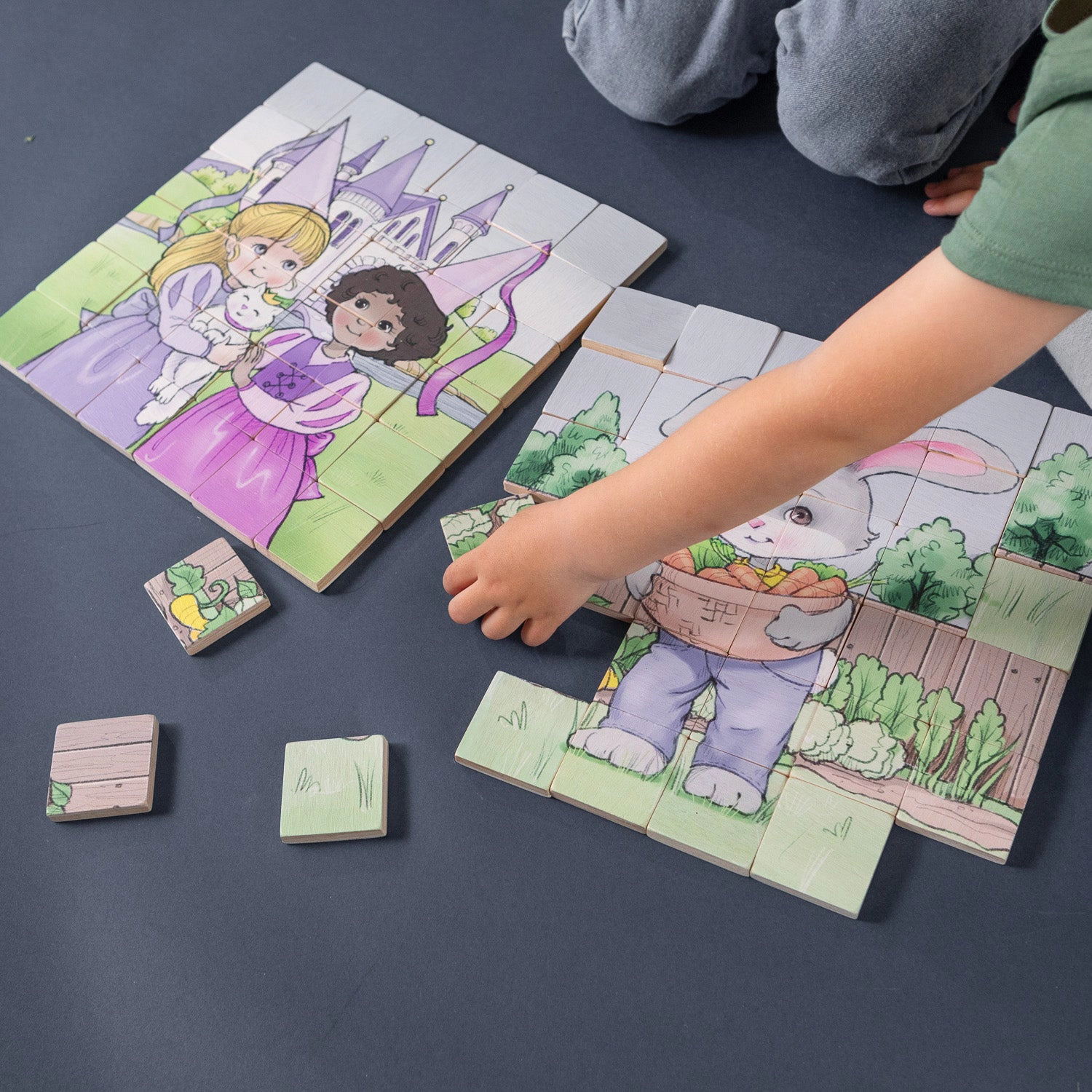 Magnetic Wooden Puzzle - Princess Friends - 36 Piece with Organic Cotton Travel Bag - Made in Canada