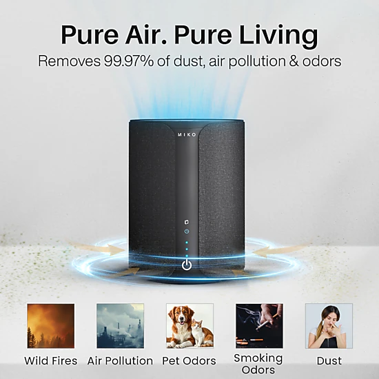 Miko Ibuki 2.0 Smart Home Air Purifier with App Control & Oil Diffuser 1500 sqft