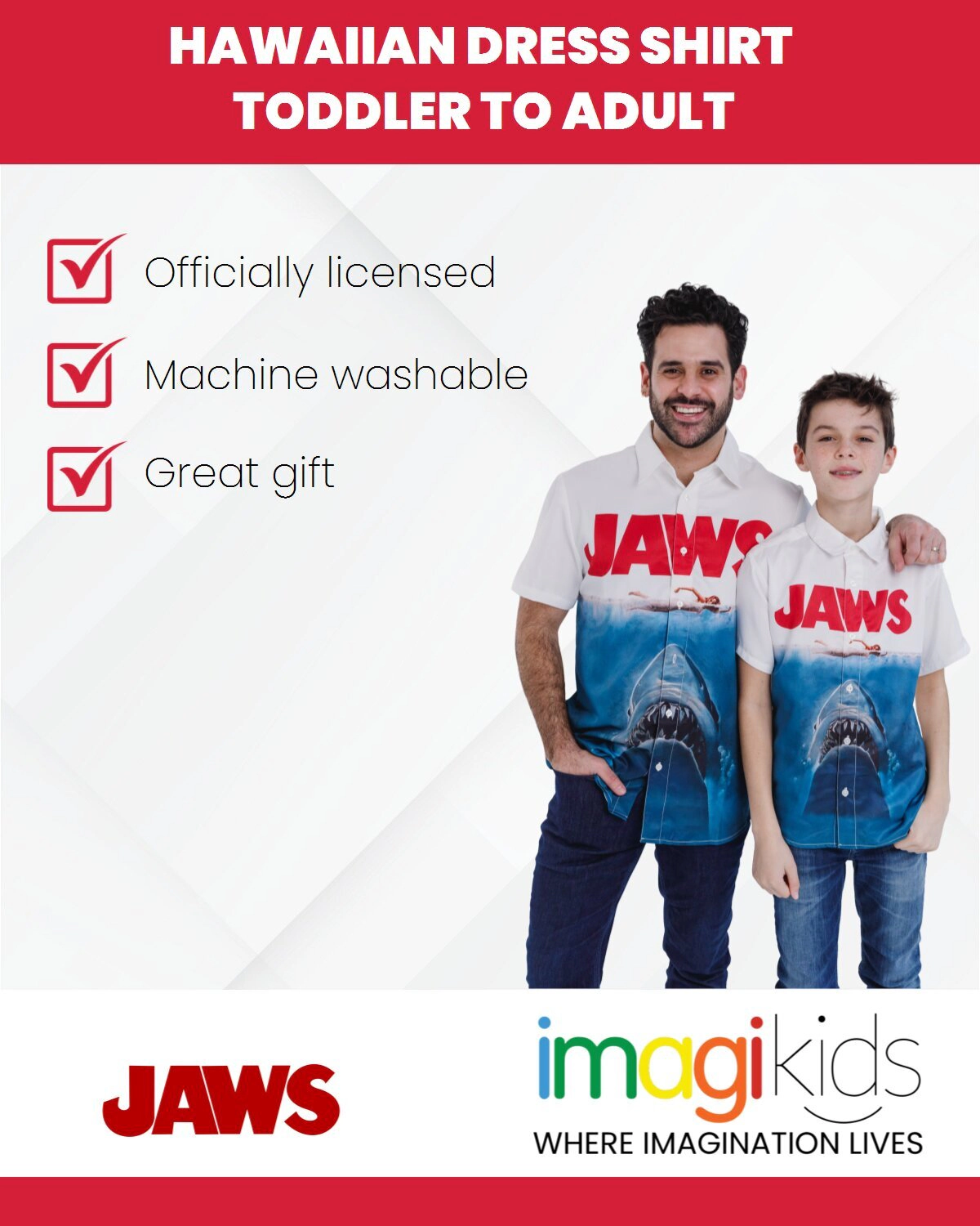 Jaws Boys' Short Sleeve Button Down Shirt