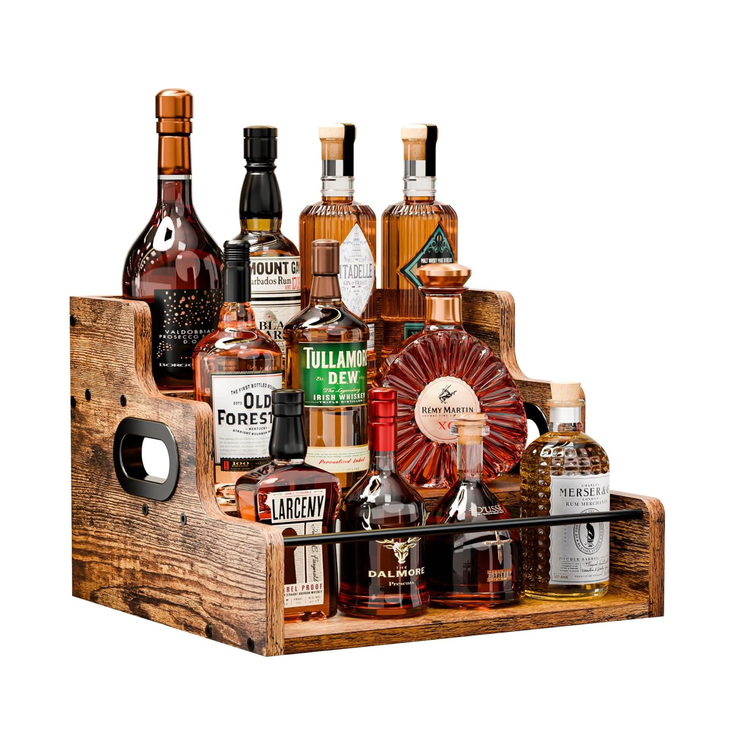 Stock Preferred 3 Step Countertop Liquor Bottle and Coffee Syrup Display Rack