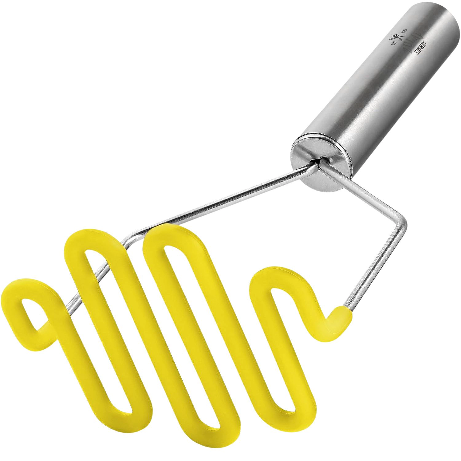 Zulay Kitchen Potato Masher with Premium Silicone Coated Stainless Steel Design