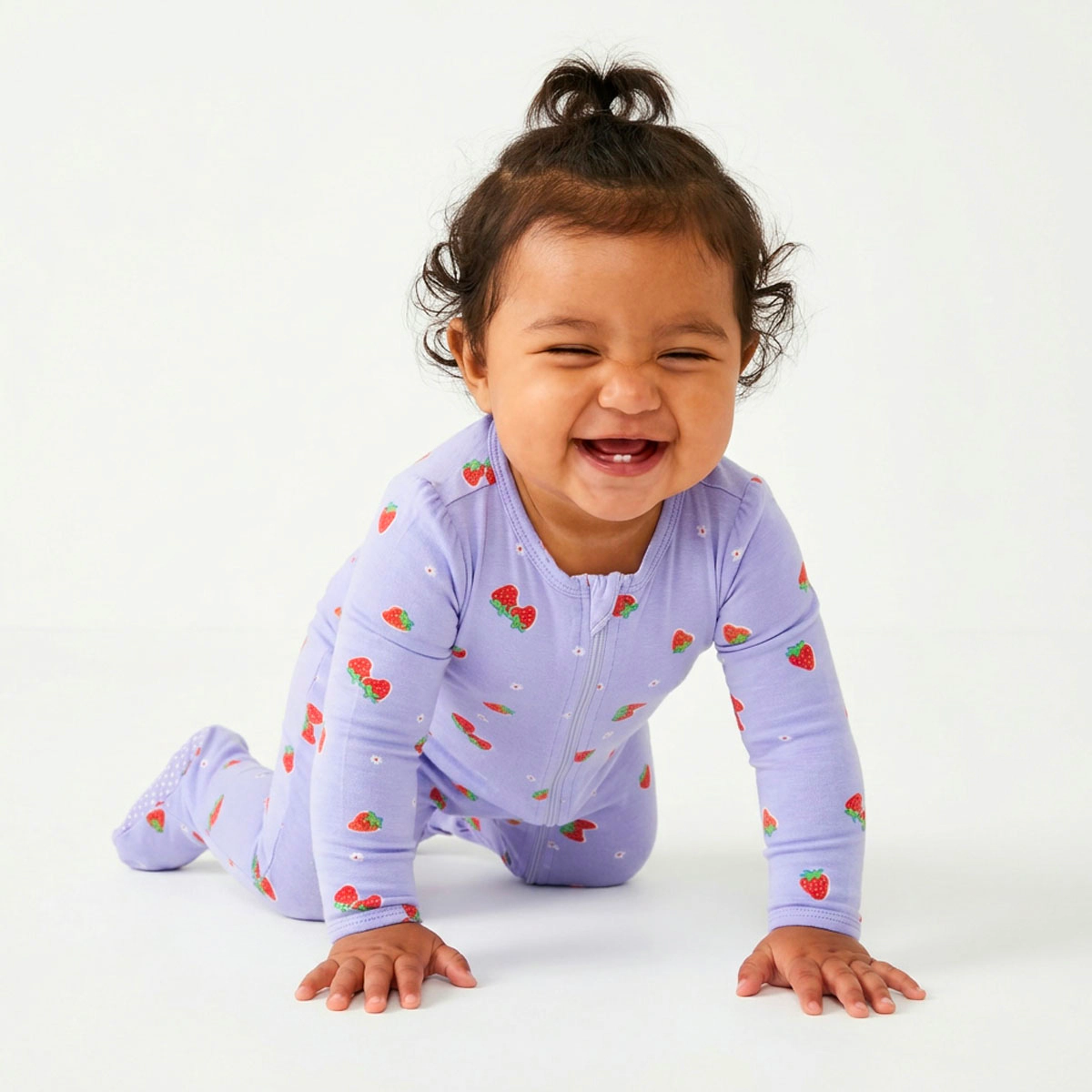 Rockets of Awesome Strawberry Footie For Baby Girl