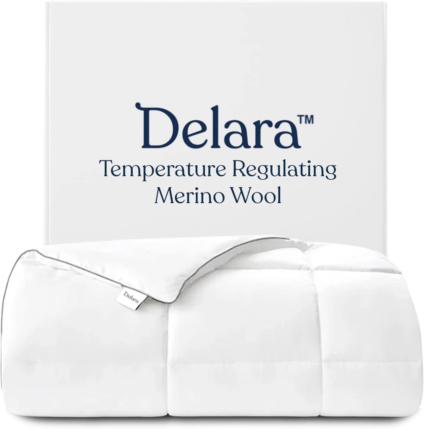 Delara Organic Merino Wool Comforter 300 GSM, 400TC Organic Cotton Shell, All-Season Duvet Insert