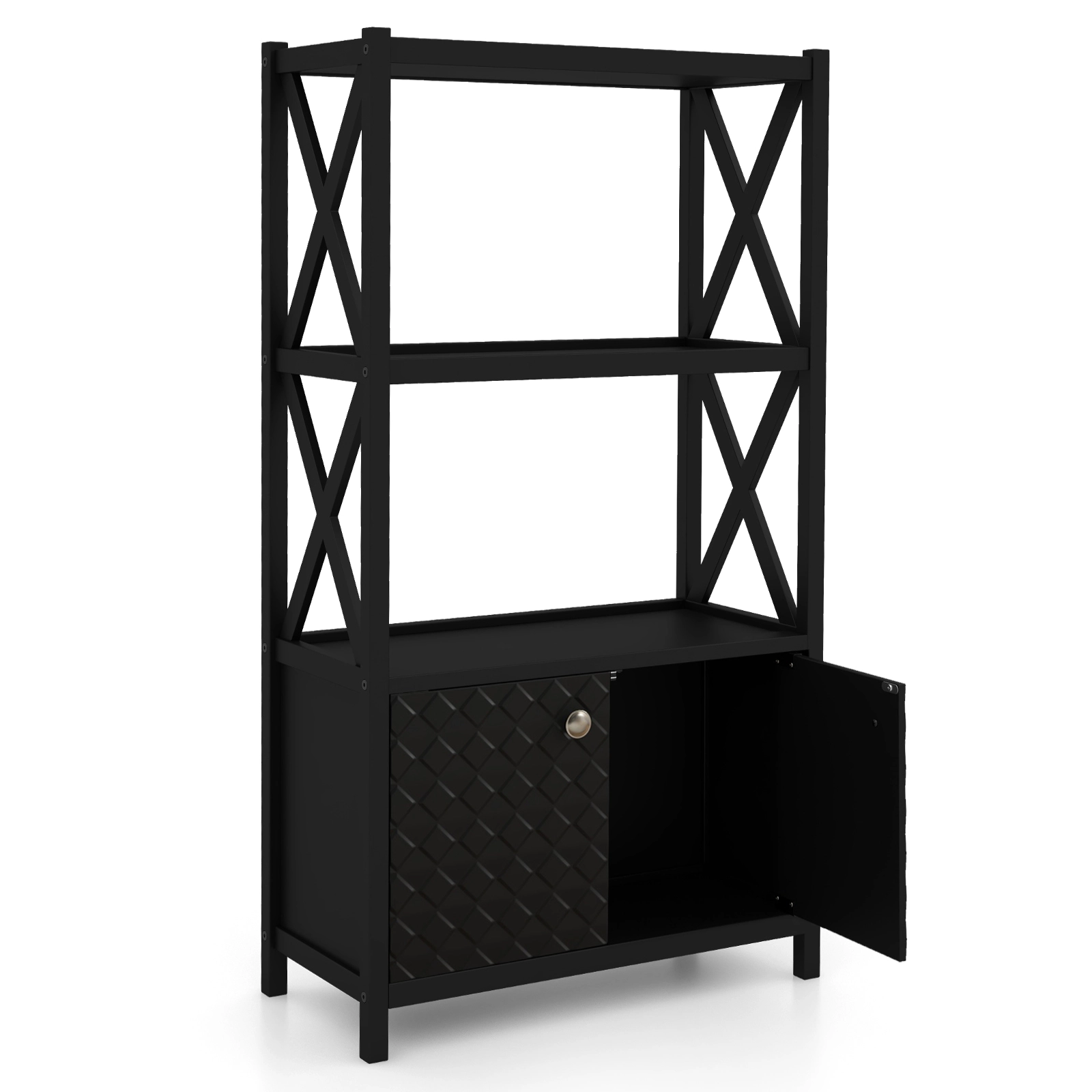 SlickBlue Freestanding Bathroom Floor Cabinet with 2 Open Shelves