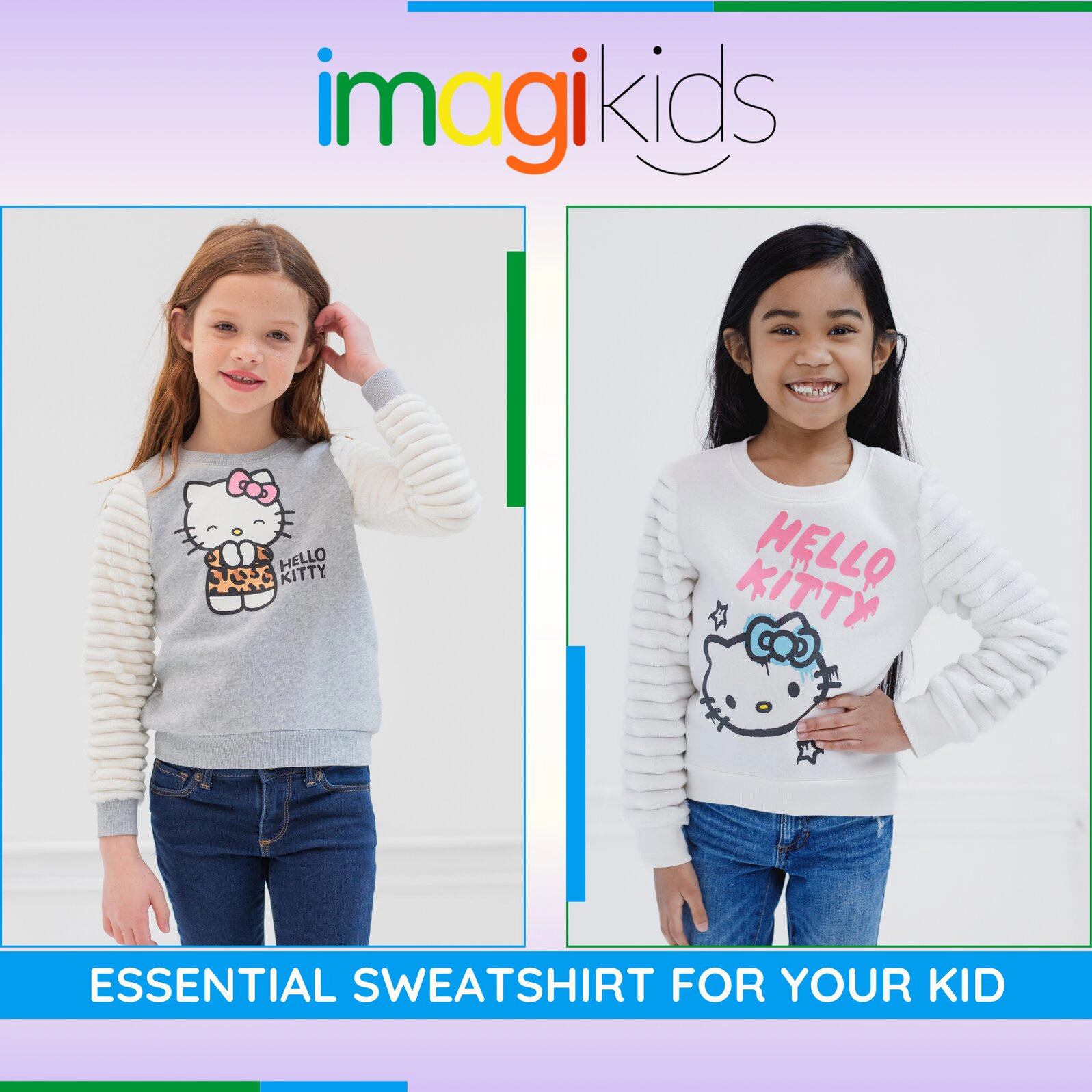 Hello Kitty Girls' Fleece Pullover Sweatshirt