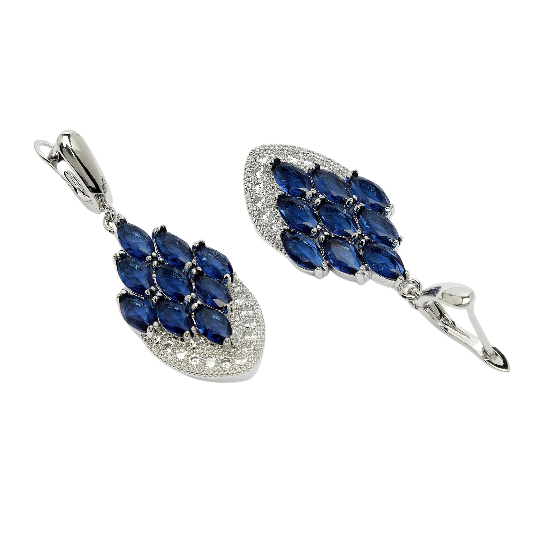 AGP PARIS Womens Diva Collection Peacock Feather Drop Earrings