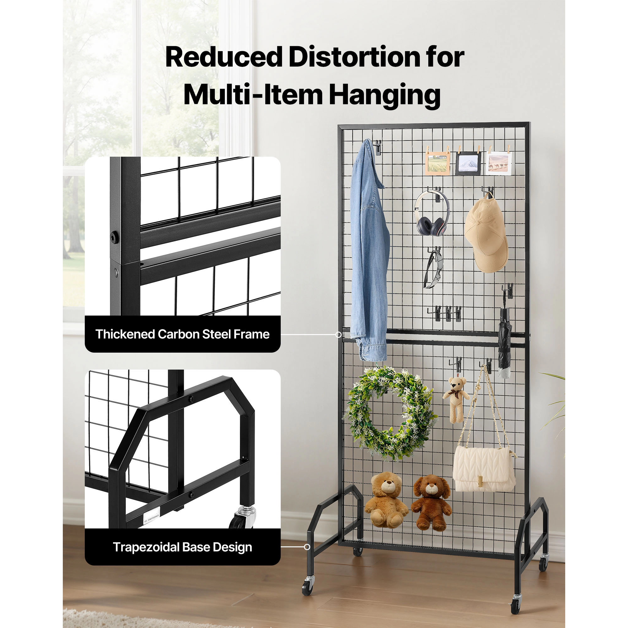 HONGGE Grid Wall Wire Grid Panels Display Art Display with and Hooks Gridwall for Craft