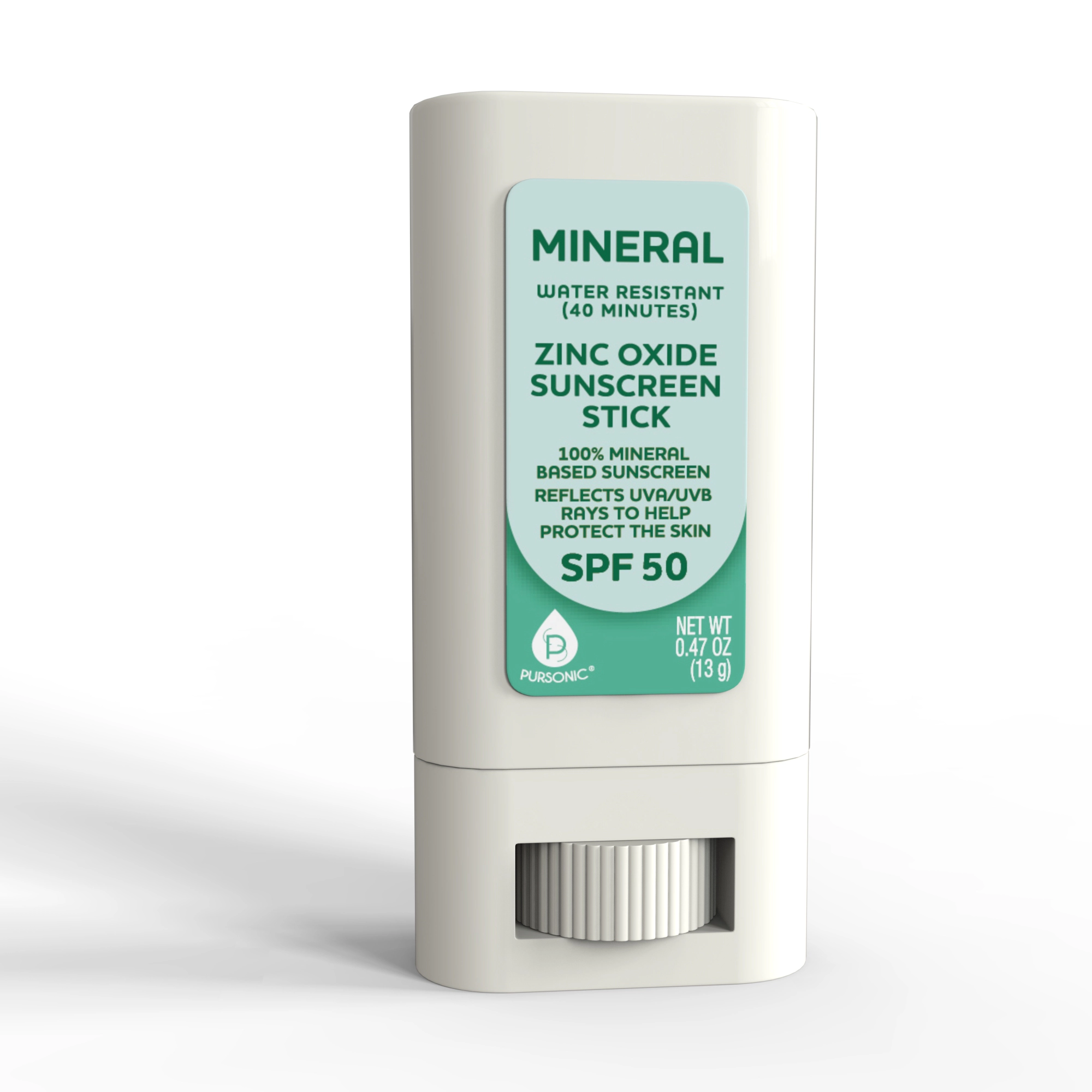 Pursonic Unisex Mineral Zinc Oxide Broad Spectrum SPF 50 Sunscreen Stick