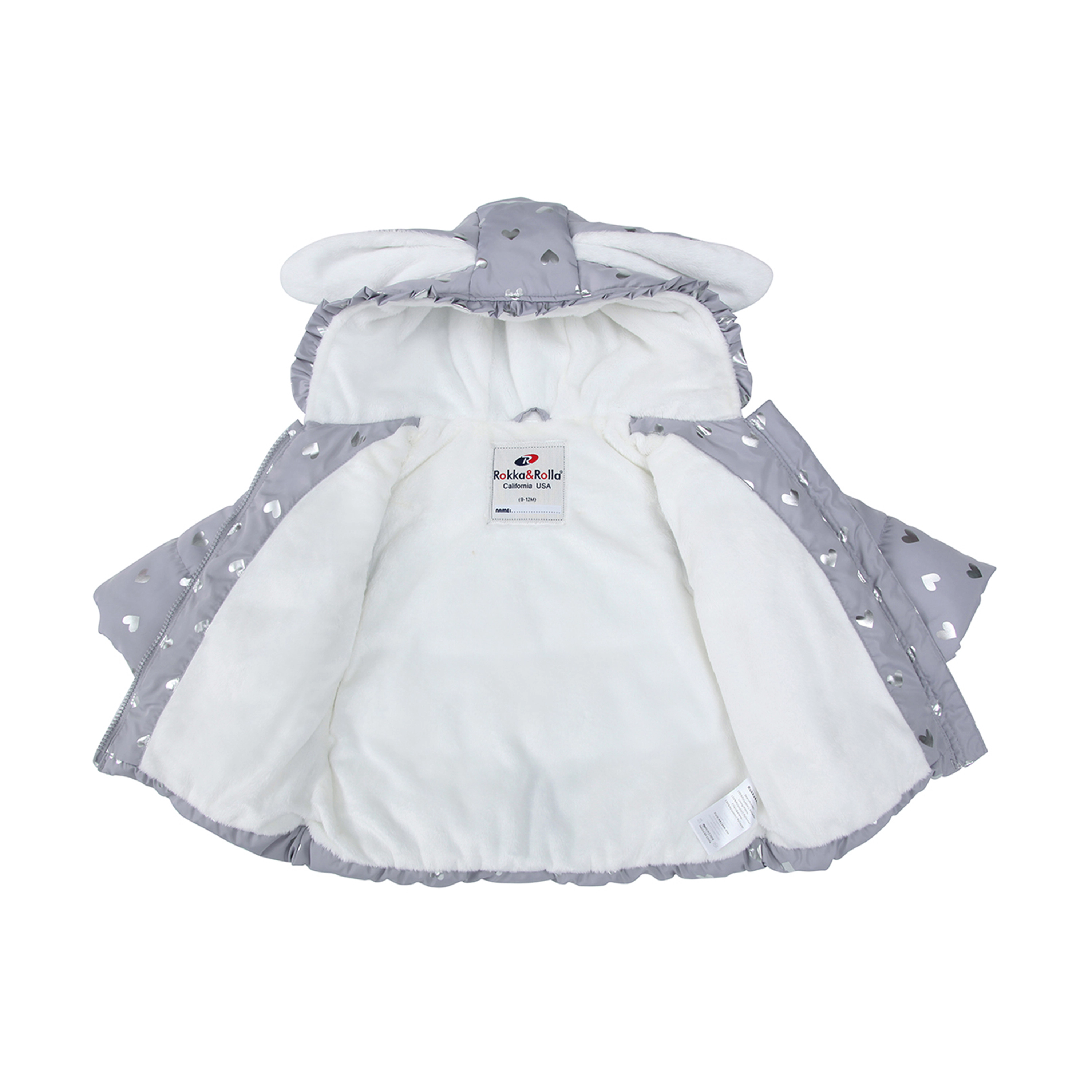 Rokka&Rolla Baby Girls Soft Fur Hooded Puffer Jacket