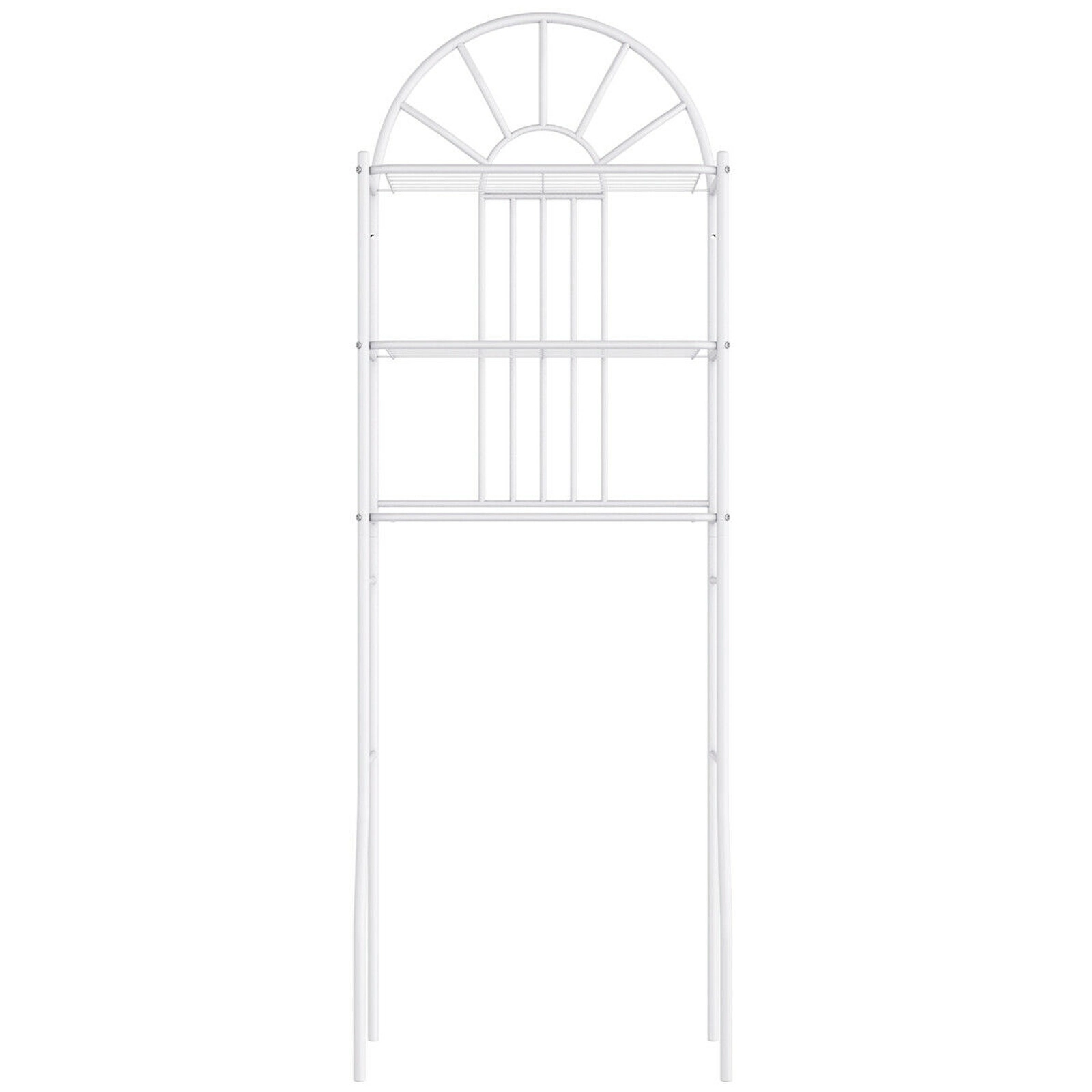 SUGIFT White 3-Tier 68-in Tall Over the Toilet Bathroom Storage Rack Iron Space Saver for Small Baths