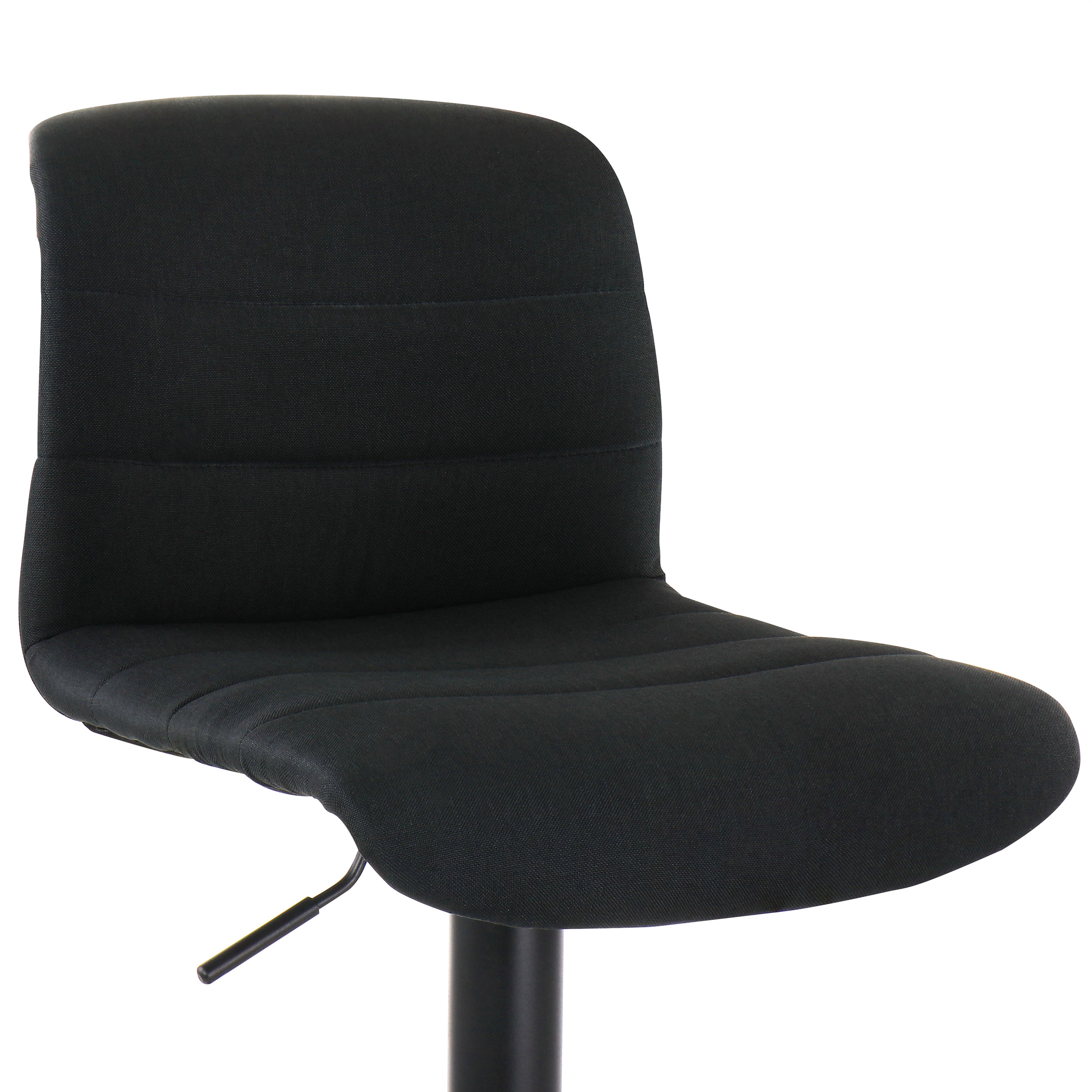 Elama 2 Piece Adjustable Fabric Bar Stool in Charcoal with Black Base