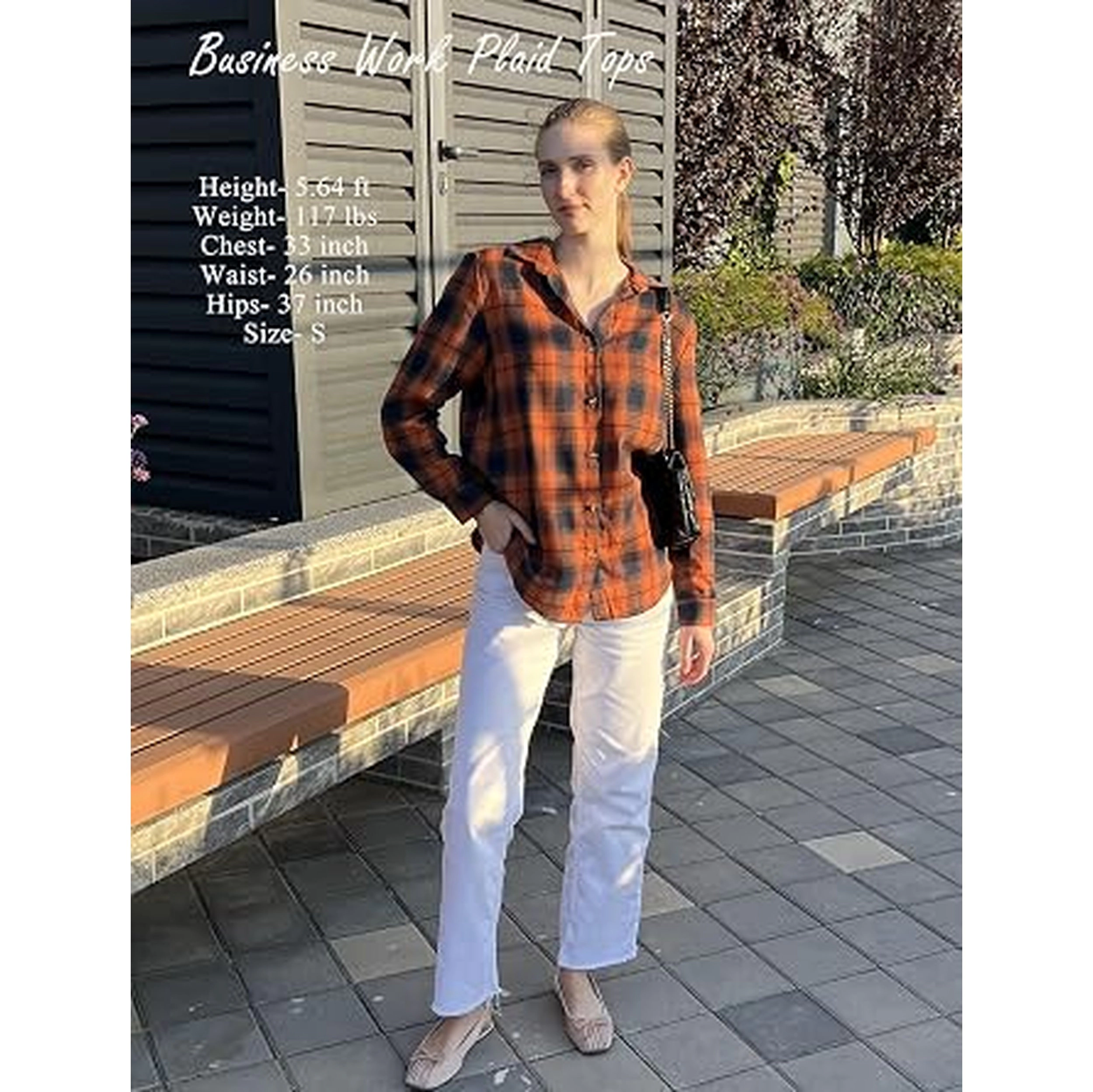 Zeagoo Women's Oversized Flannel Plaid Button Up Blouses Long Sleeve Western Fall Tops
