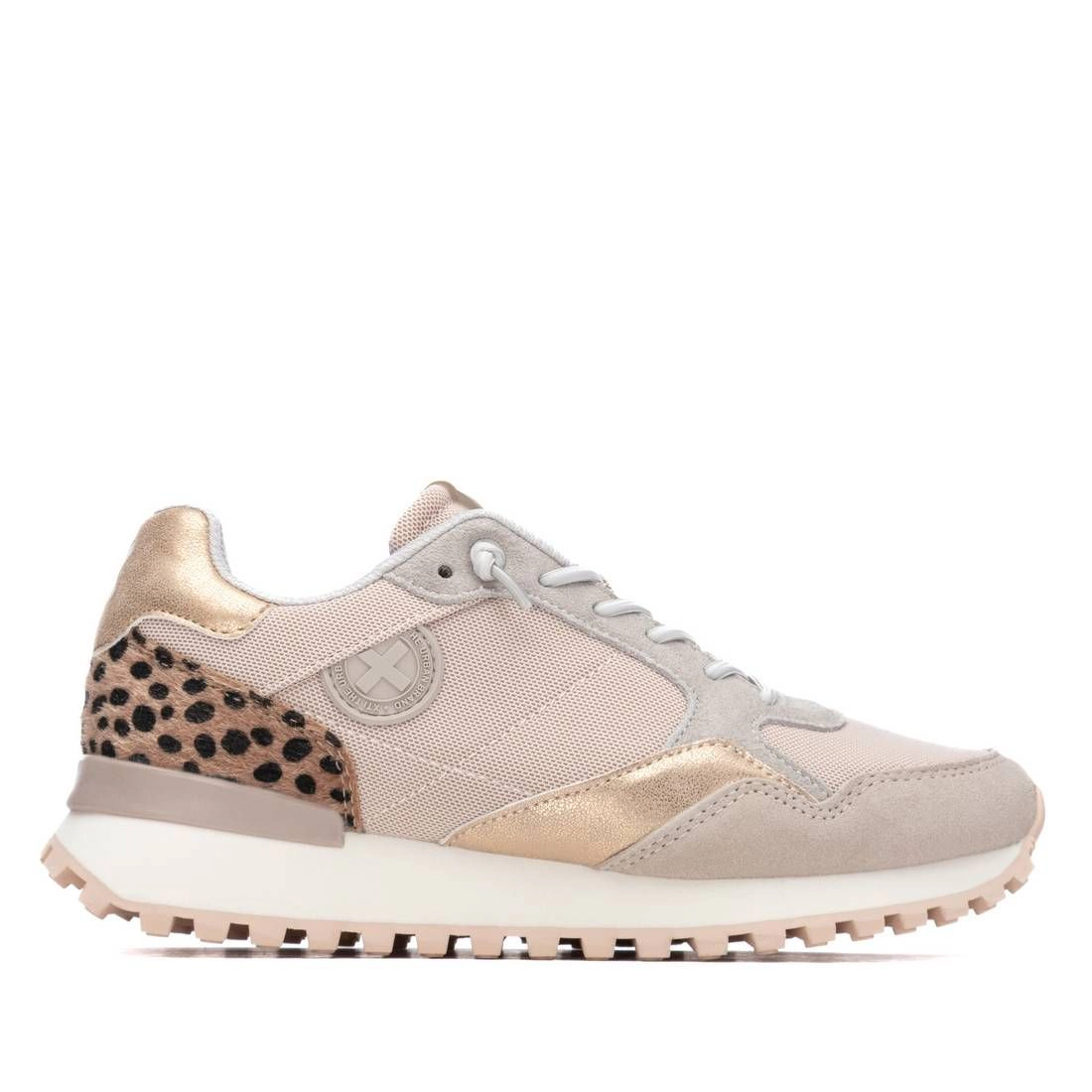XTI Women's Sneakers Animal Print, Round Toe, Flat Heel