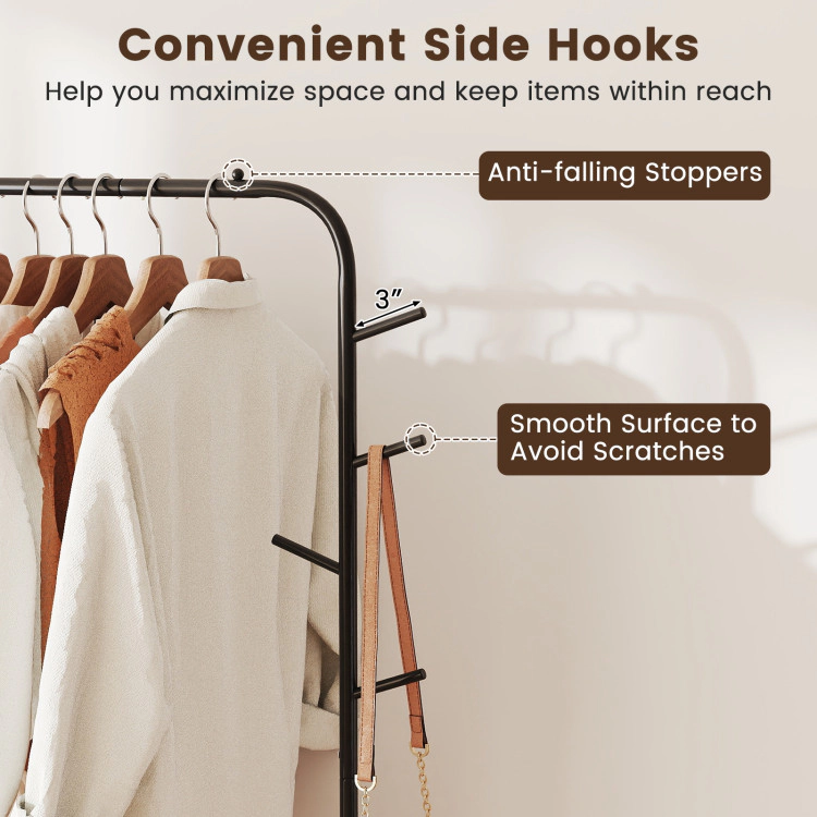 Hivvago Heavy Duty Clothes Rack 50-Inch Wide Metal Garment Wardrobe Rack