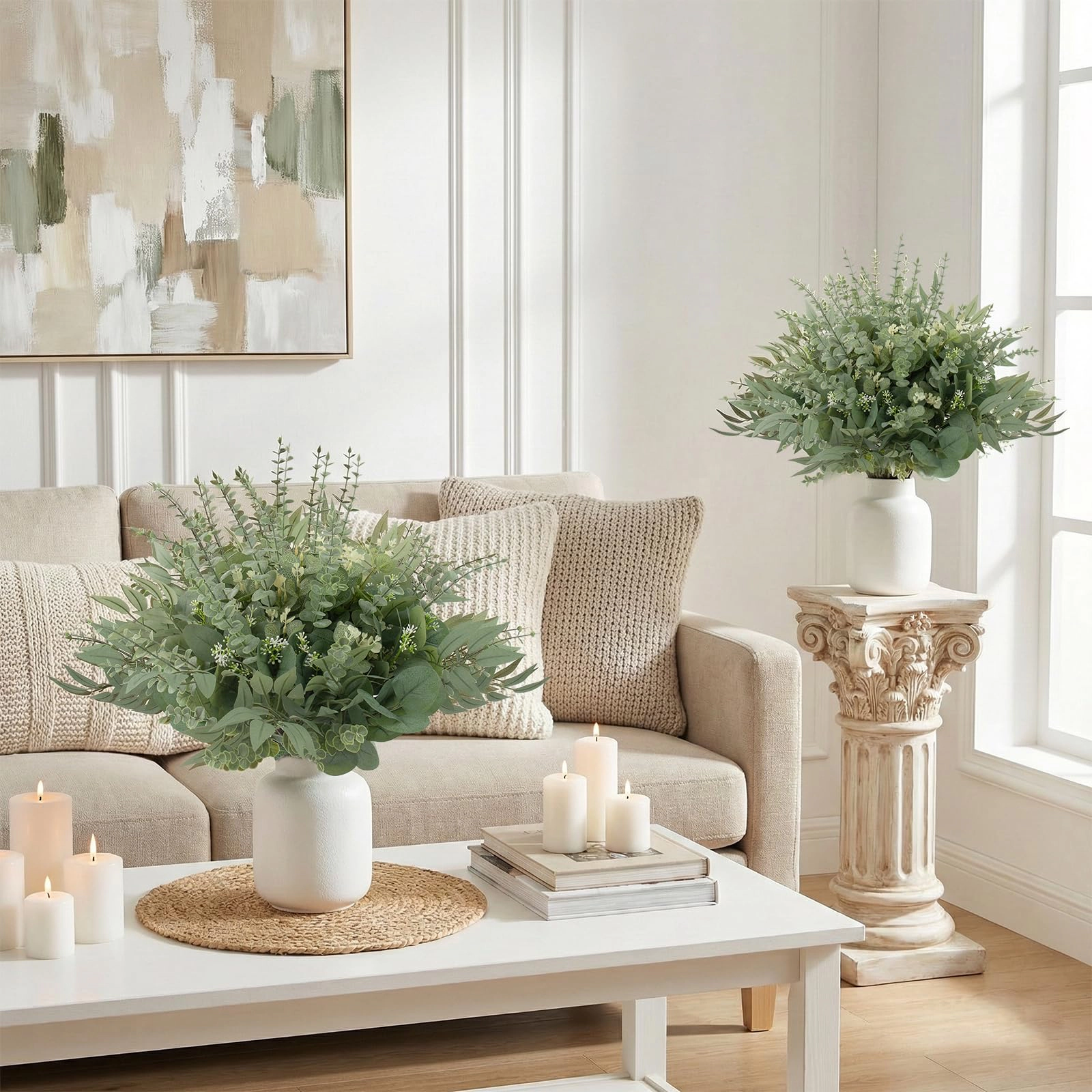 PUPWE Artificial Eucalyptus Greenery Stems Decor