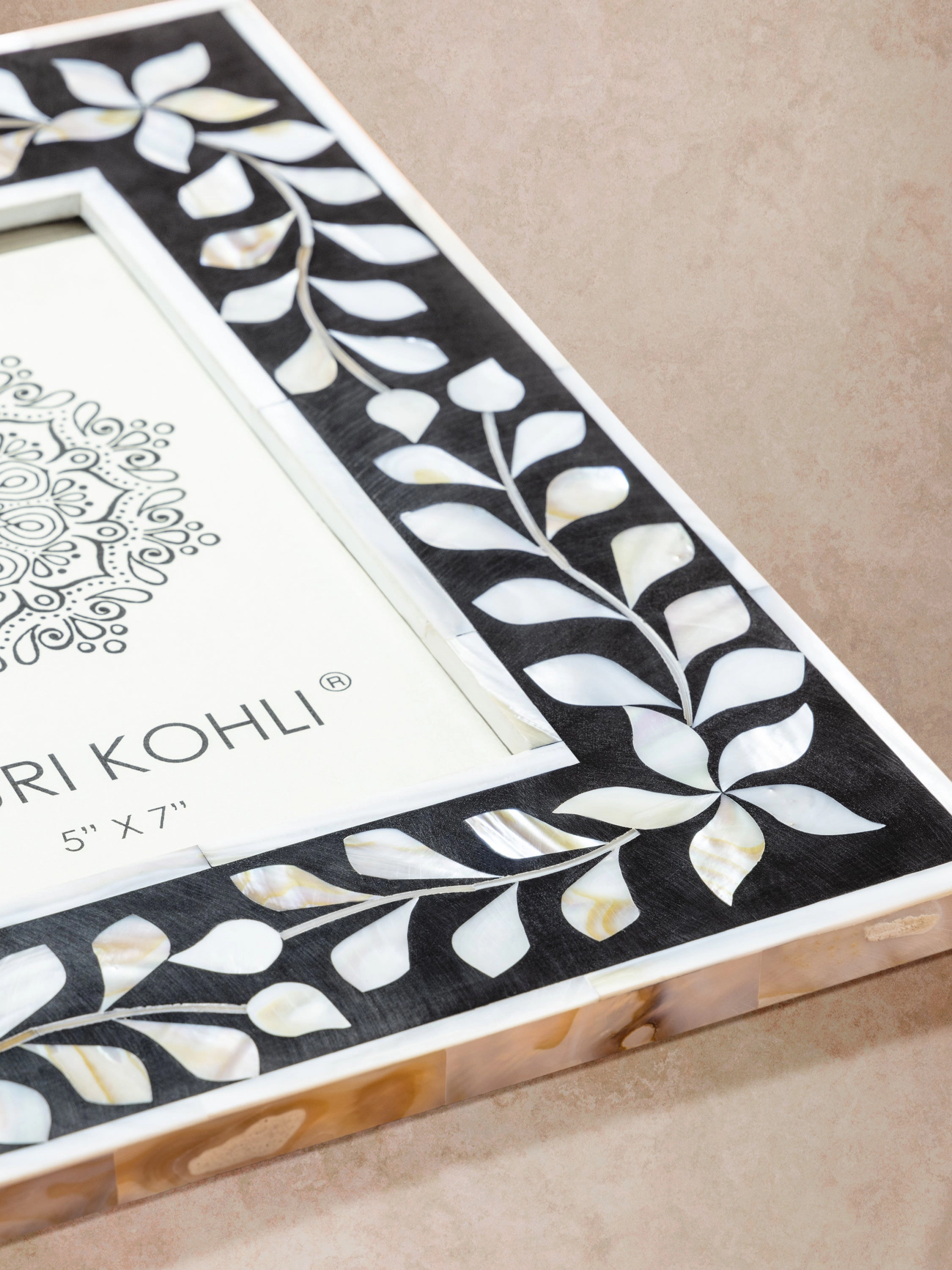 GAURI KOHLI Jodhpur Mother of Pearl Picture Frame, Grey