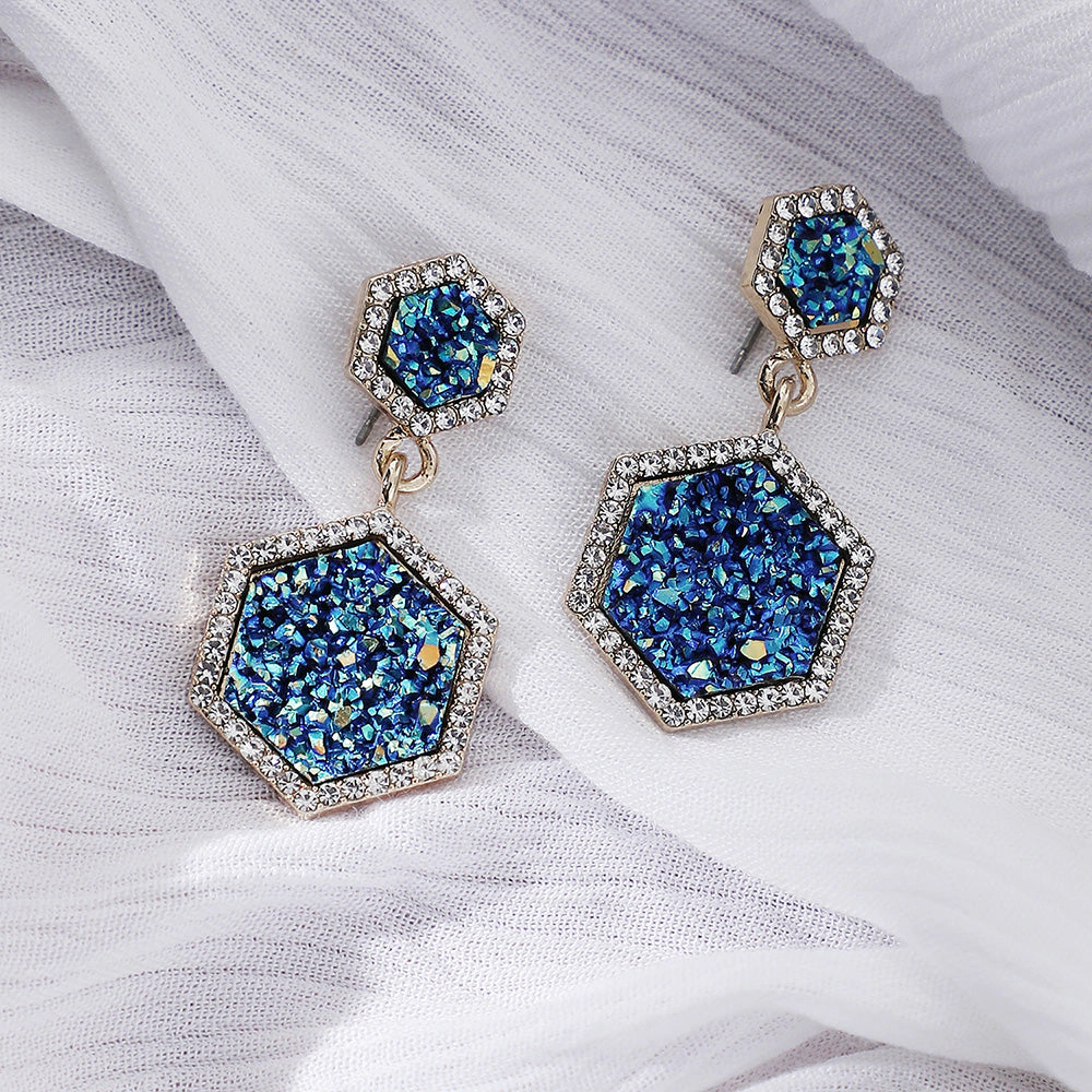 SOHI Women's Blue Drop Earrings