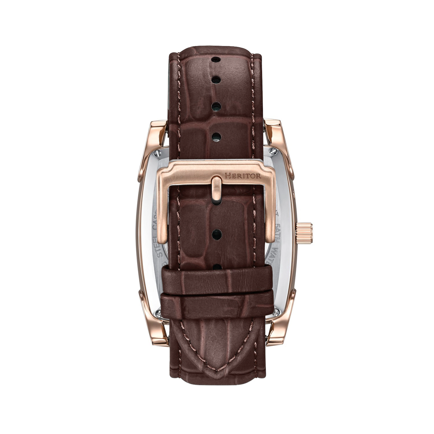Heritor Automatic Valentin Leather-Band Watch w/Date