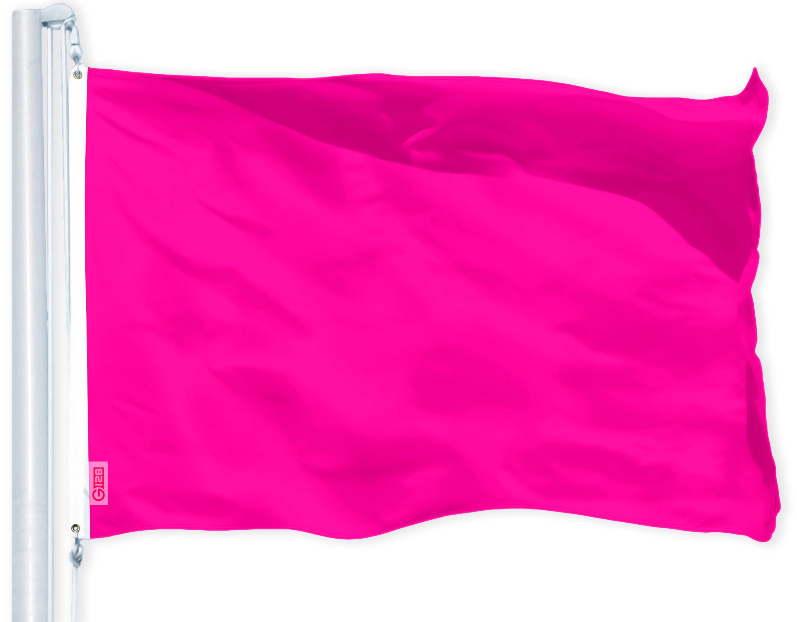 G128 Solid Magenta Flag 2.5x4 ft - LiteWeave Pro 150D Polyester, Brass Grommets, Heavy-Duty, Indoor/Outdoor